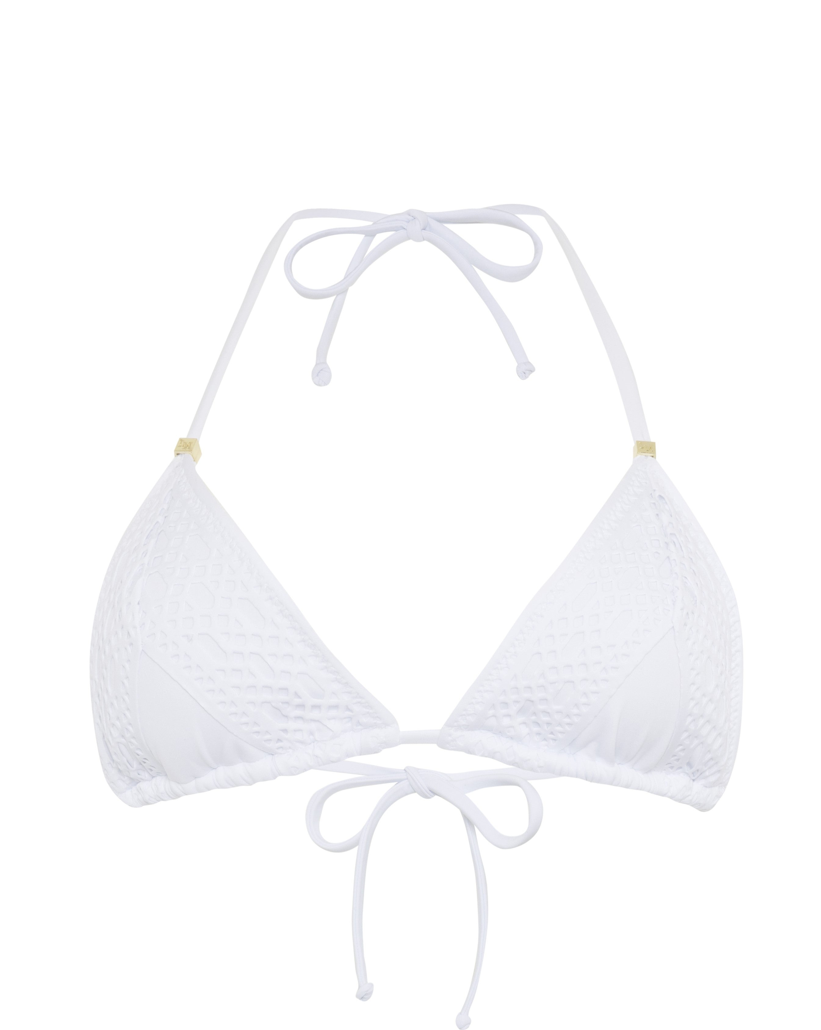 Leyla Maya Women's Sevi Triangle Bikini Top - White In White