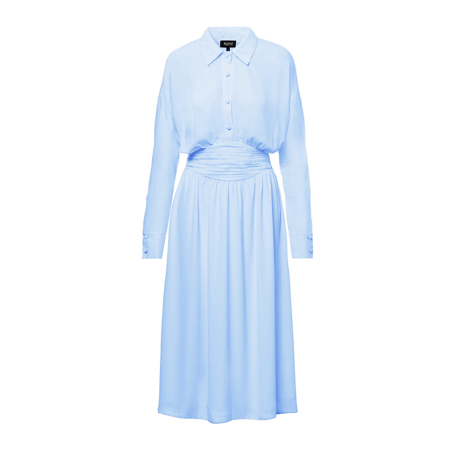 Bluzat Women's Baby Blue Midi Dress With Corset