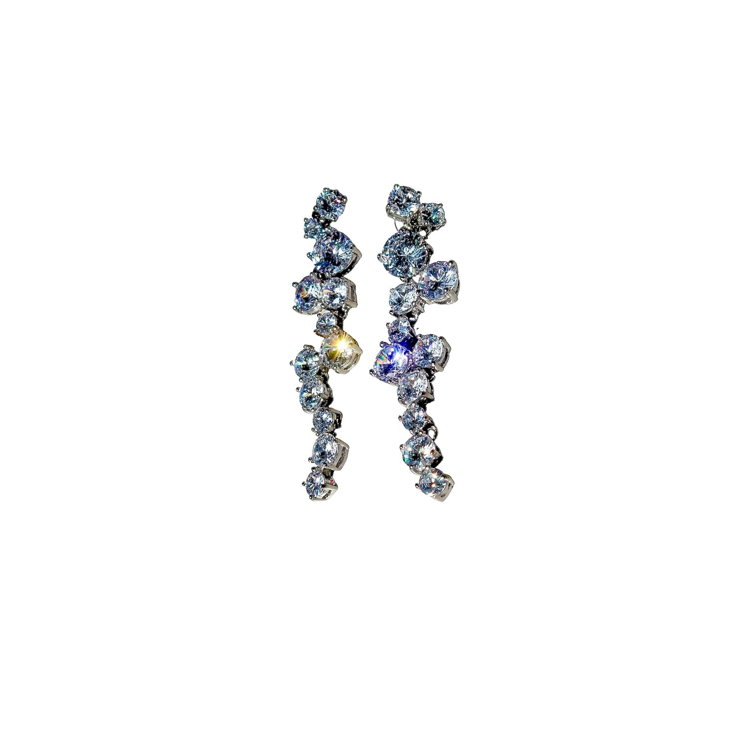 Iskra Women's Fame Earrings, Silver With Crystals