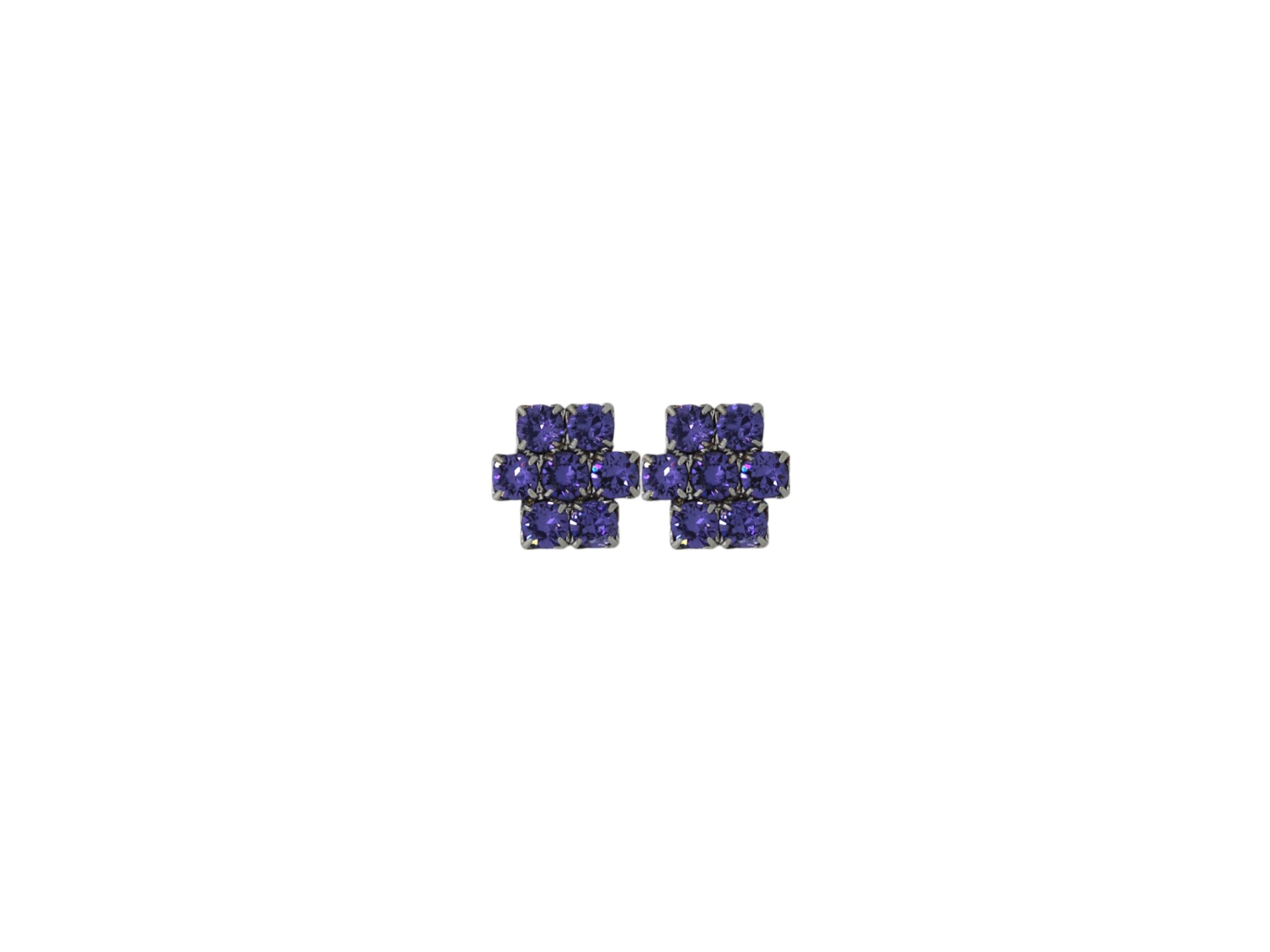 Vickisarge Women's Pink / Purple The Purple Hive Earrings In Platinum - Pierced