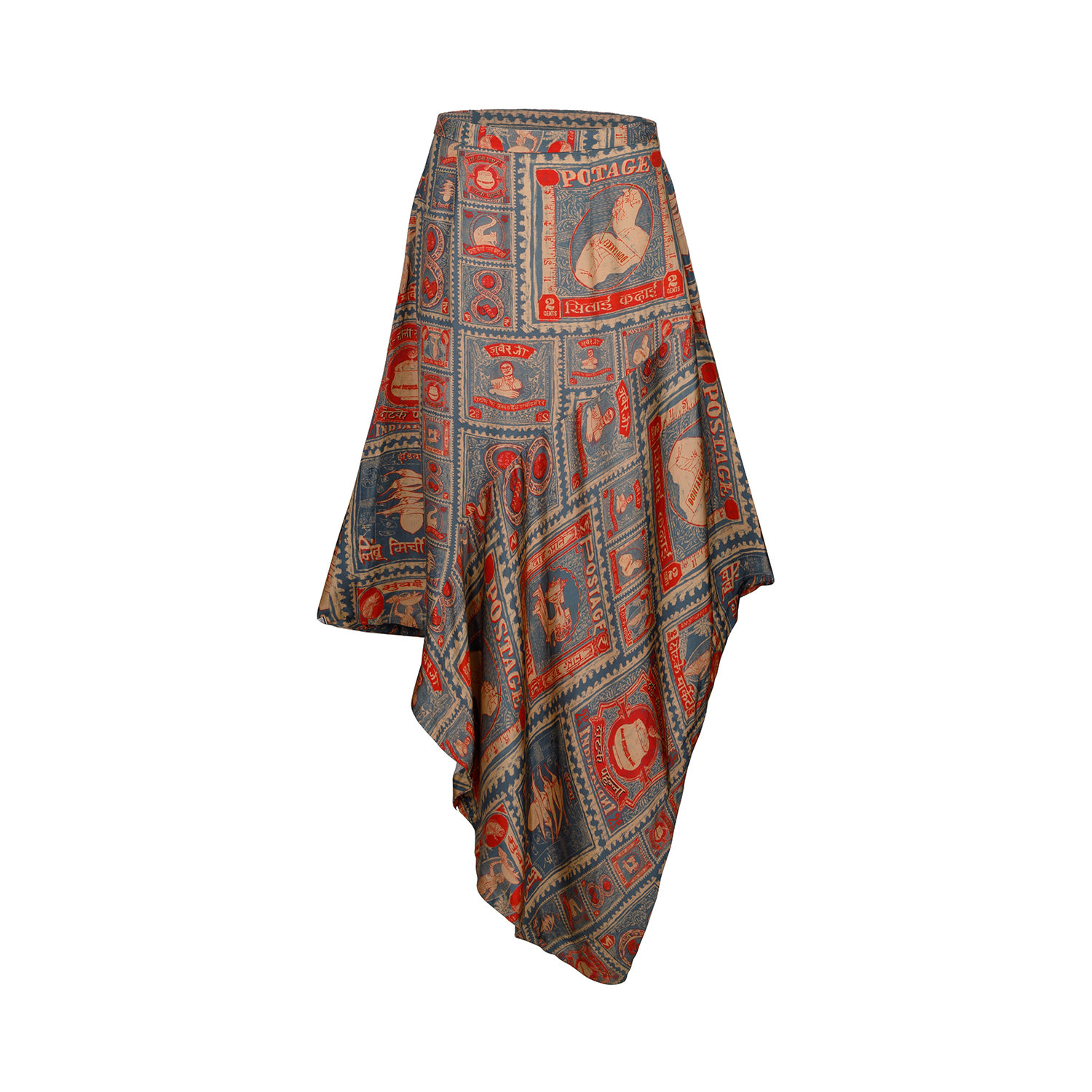 Women’s Grey / Red / Gold Thappa Maxi Skirt Small Doh Tak Keh