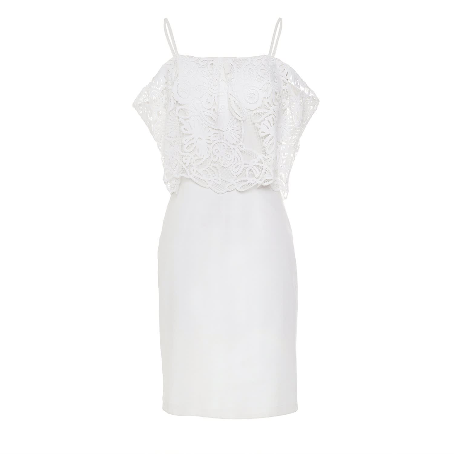 bardot white lace dress Bardot Adoni Lace Midi Dress White