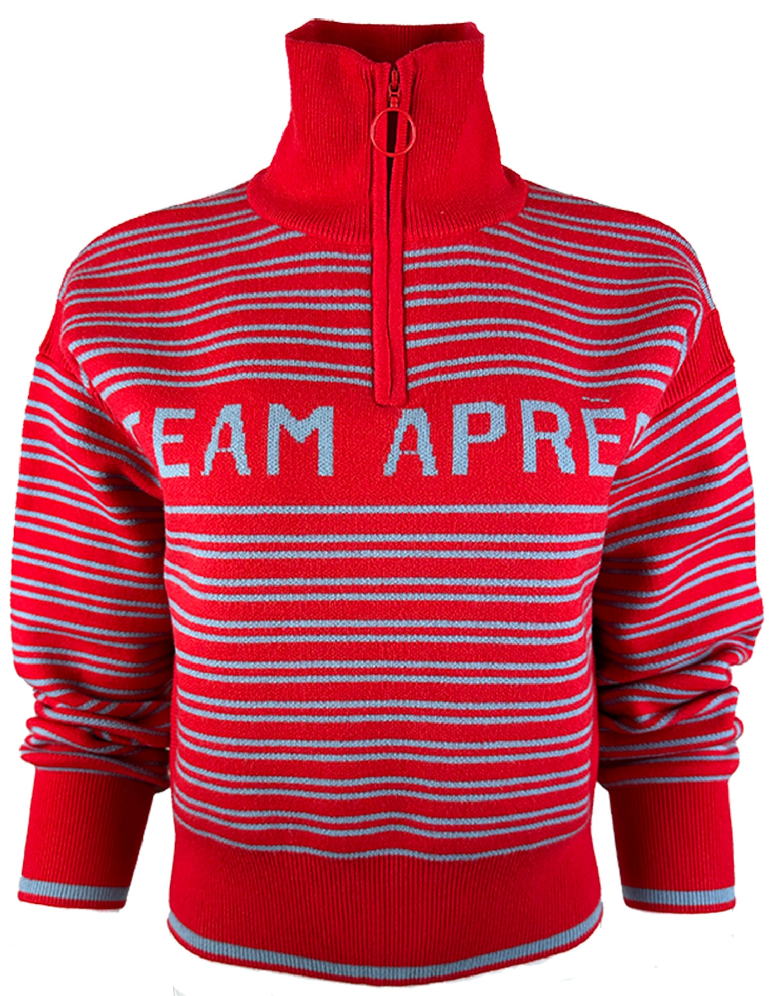 Team Event Women's "team Après " Merino Wool Après Ski Quarter Zip Sweater Red In Red