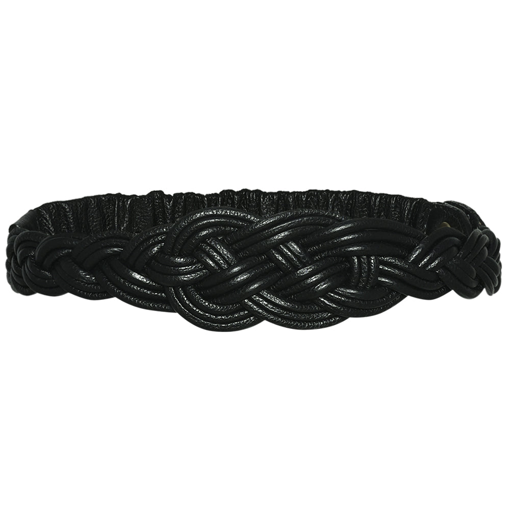 BRAIDED STRETCH LEATHER BELT BLACK – Will Leather Goods