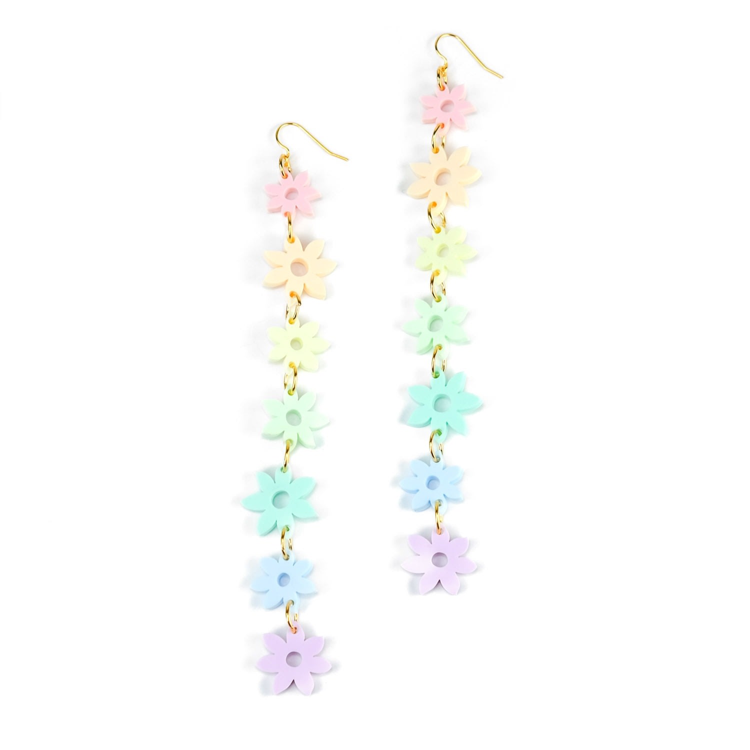 By Chavelli Women's Rainbow Flower Dangly Earrings In Multi