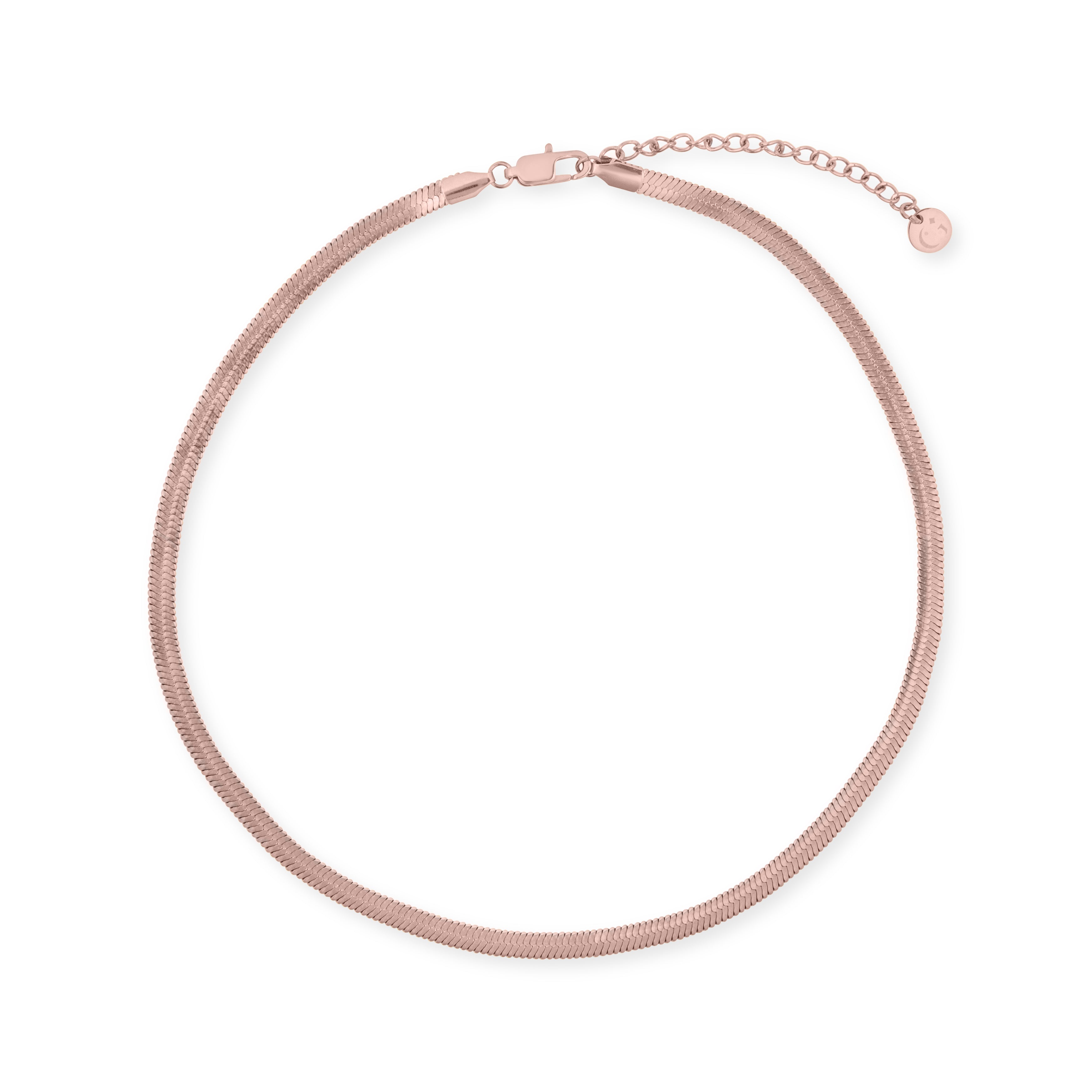 Gold Trip Women's Short Snake Chain Necklace In Rose Gold In Pink