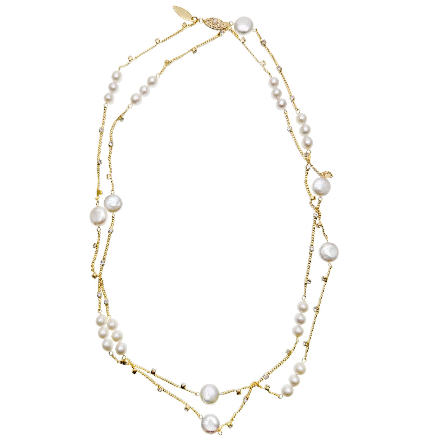 Women’s White Simple Freshwater Pearls Multi-Way Necklace Farra