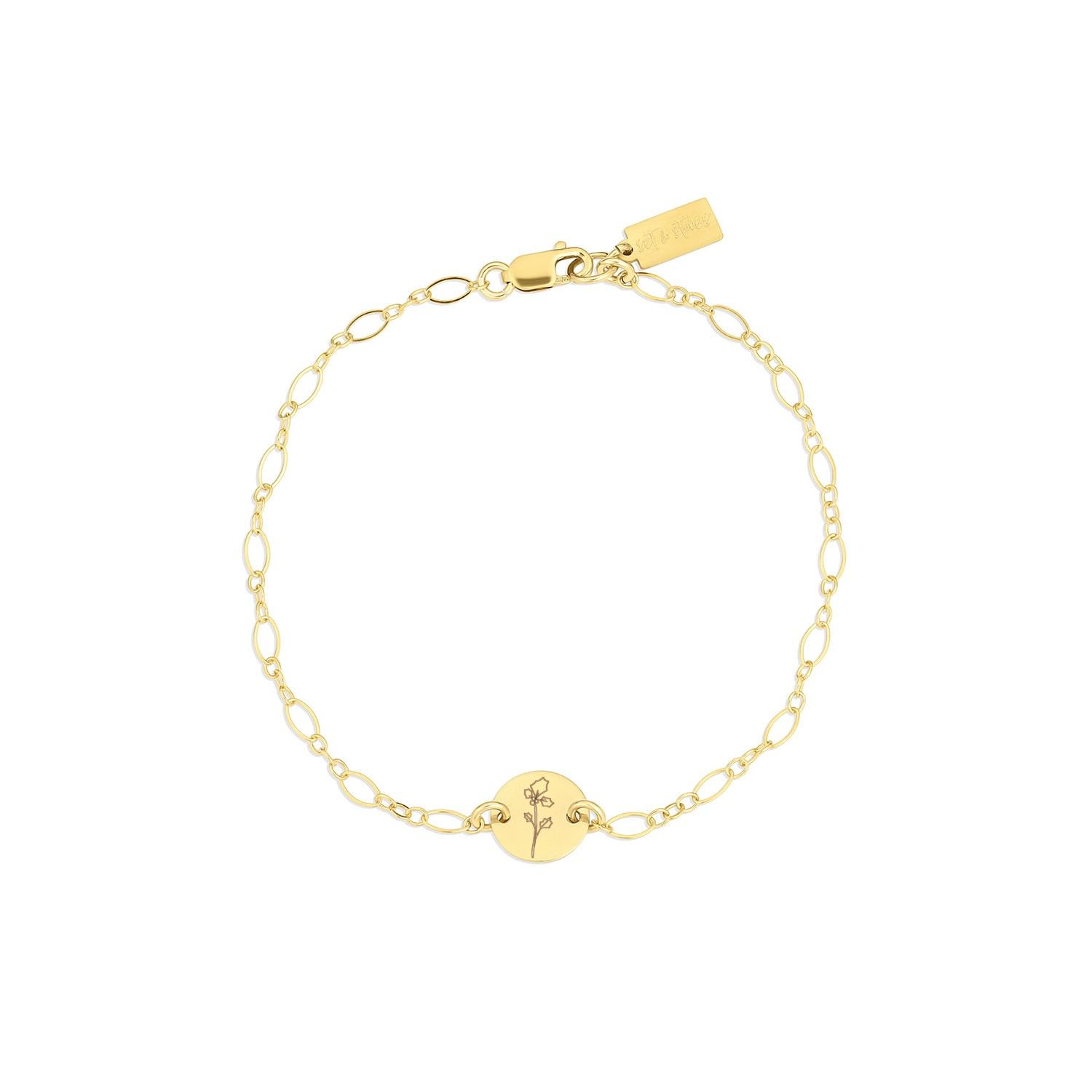 Set & Stones Women's Gold Lily Birth Flower Bracelet - December In Gold