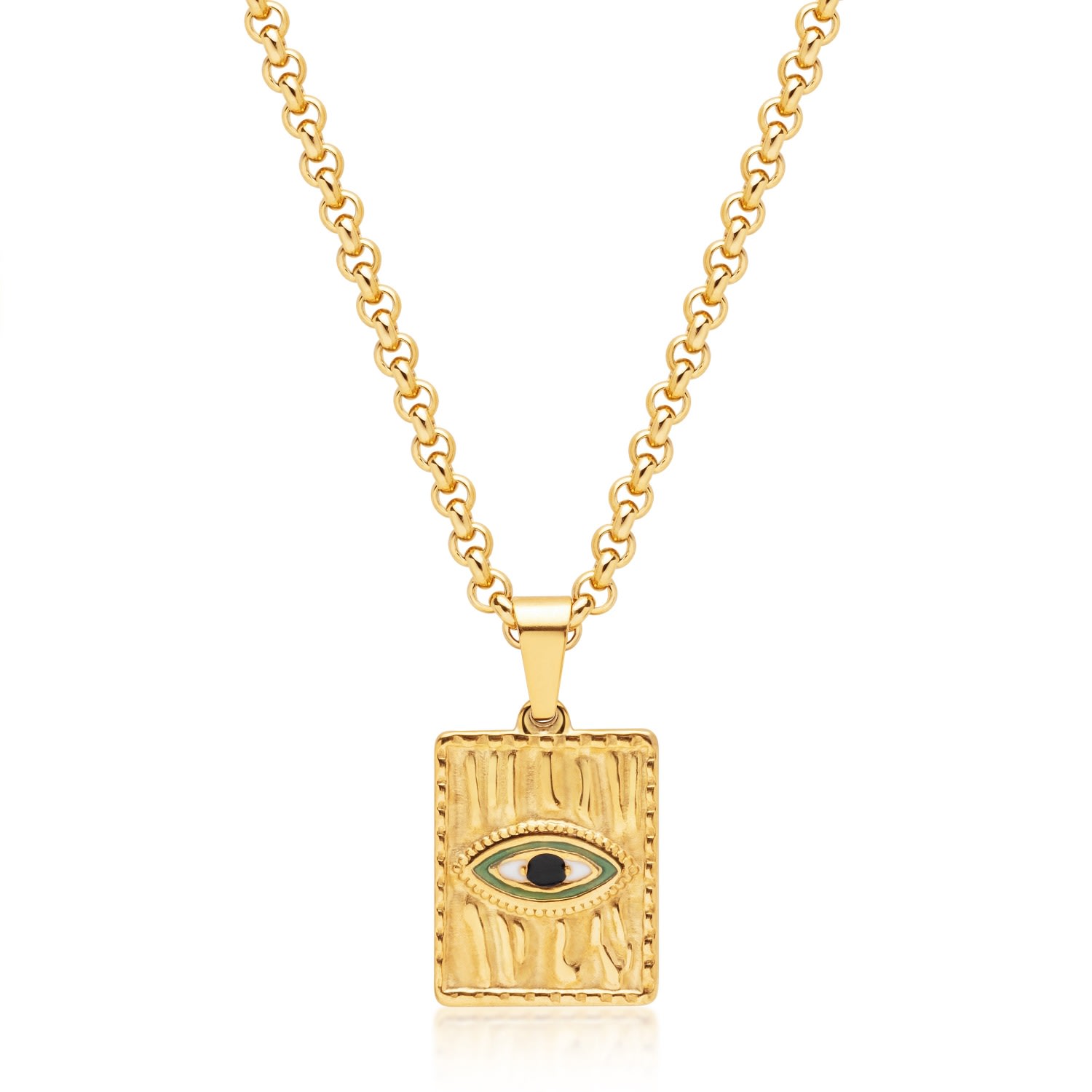 Gold Men’s Necklace With Evil Eye Pendant Nialaya