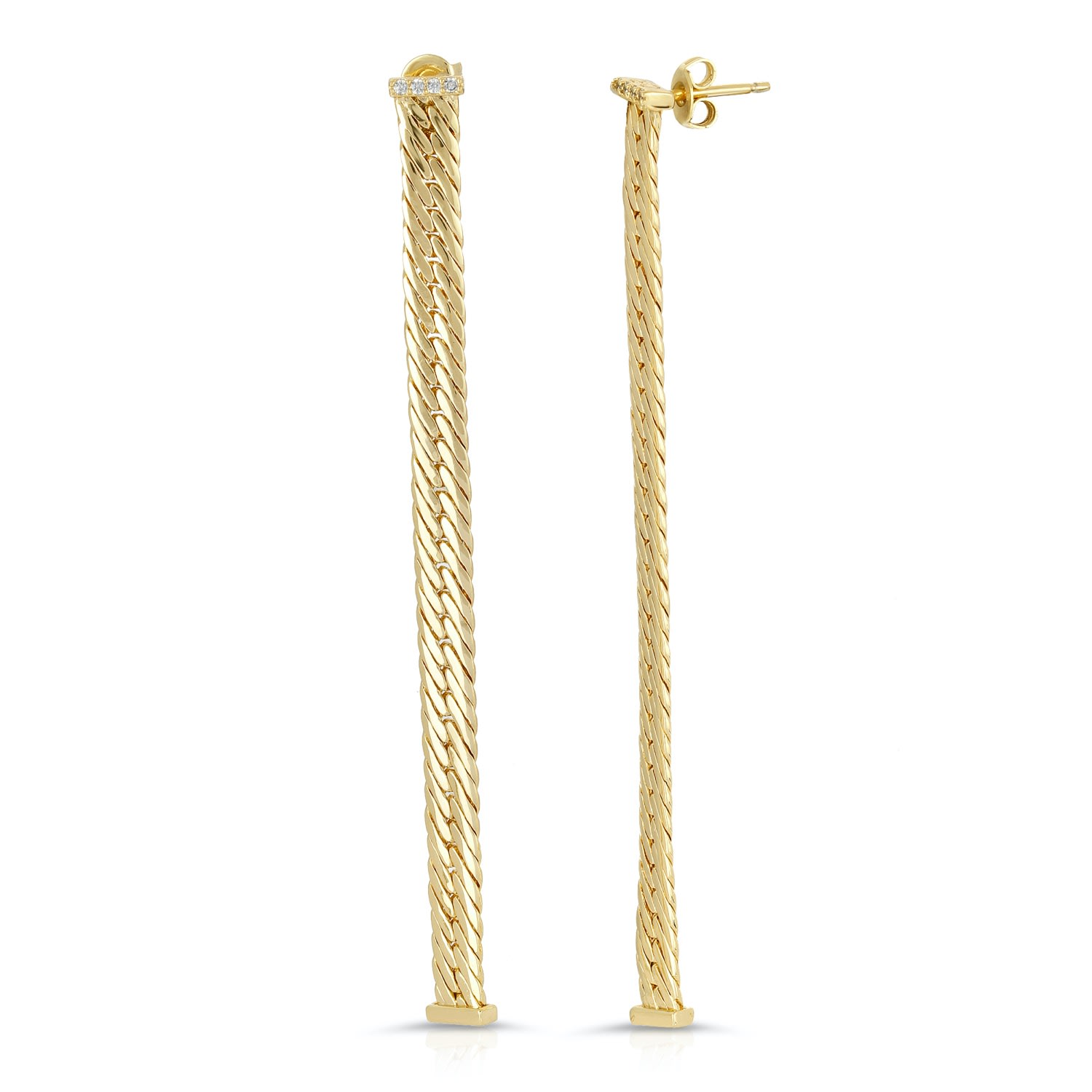 Women’s Herringbone Earrings - Gold Glamrocks Jewelry