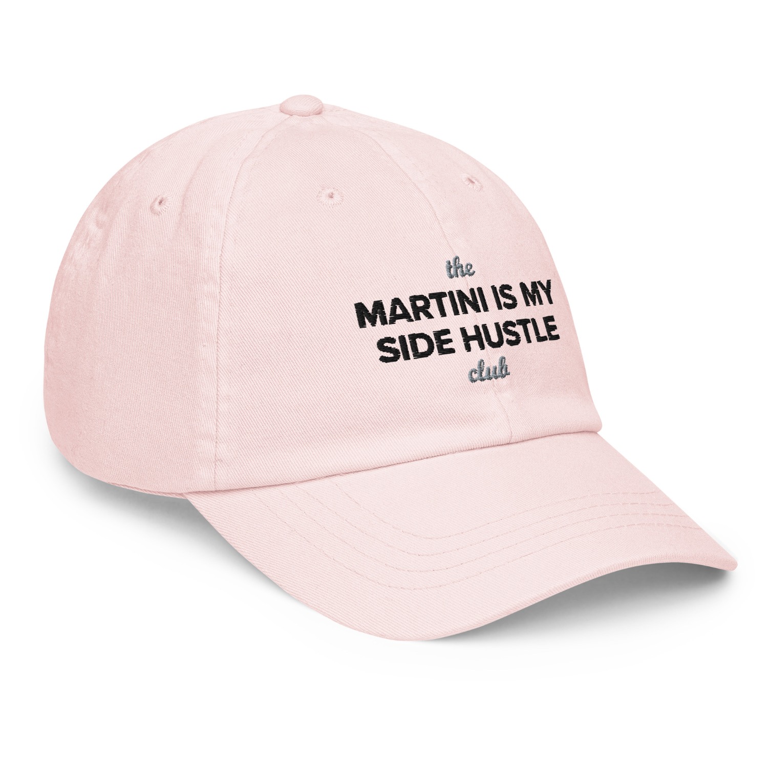 Anchor & Crew Pink / Purple Pastel Pink Martini Is My Side Hustle Club Chino Embroidered Cap - Women In Pink/purple