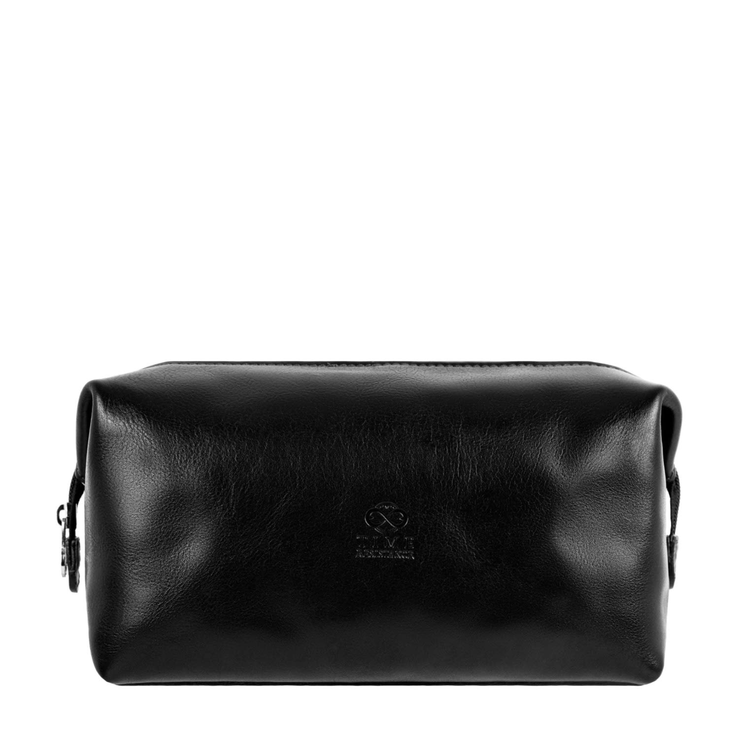 Time Resistance Black Leather Toiletry Bag - Four Past Midnight In Black