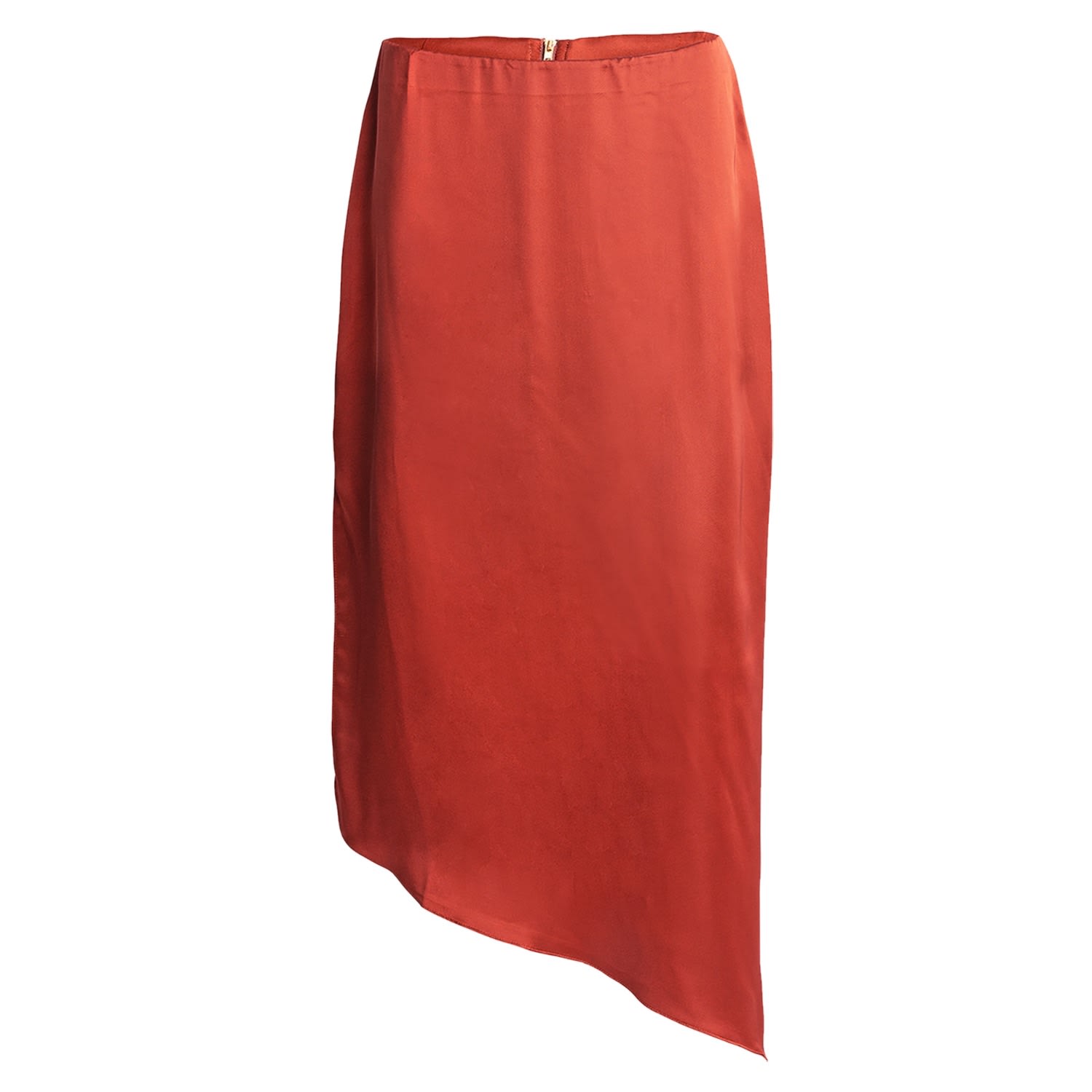 Alanakayart Women's Brown Asymmetrical Skirt - Rust