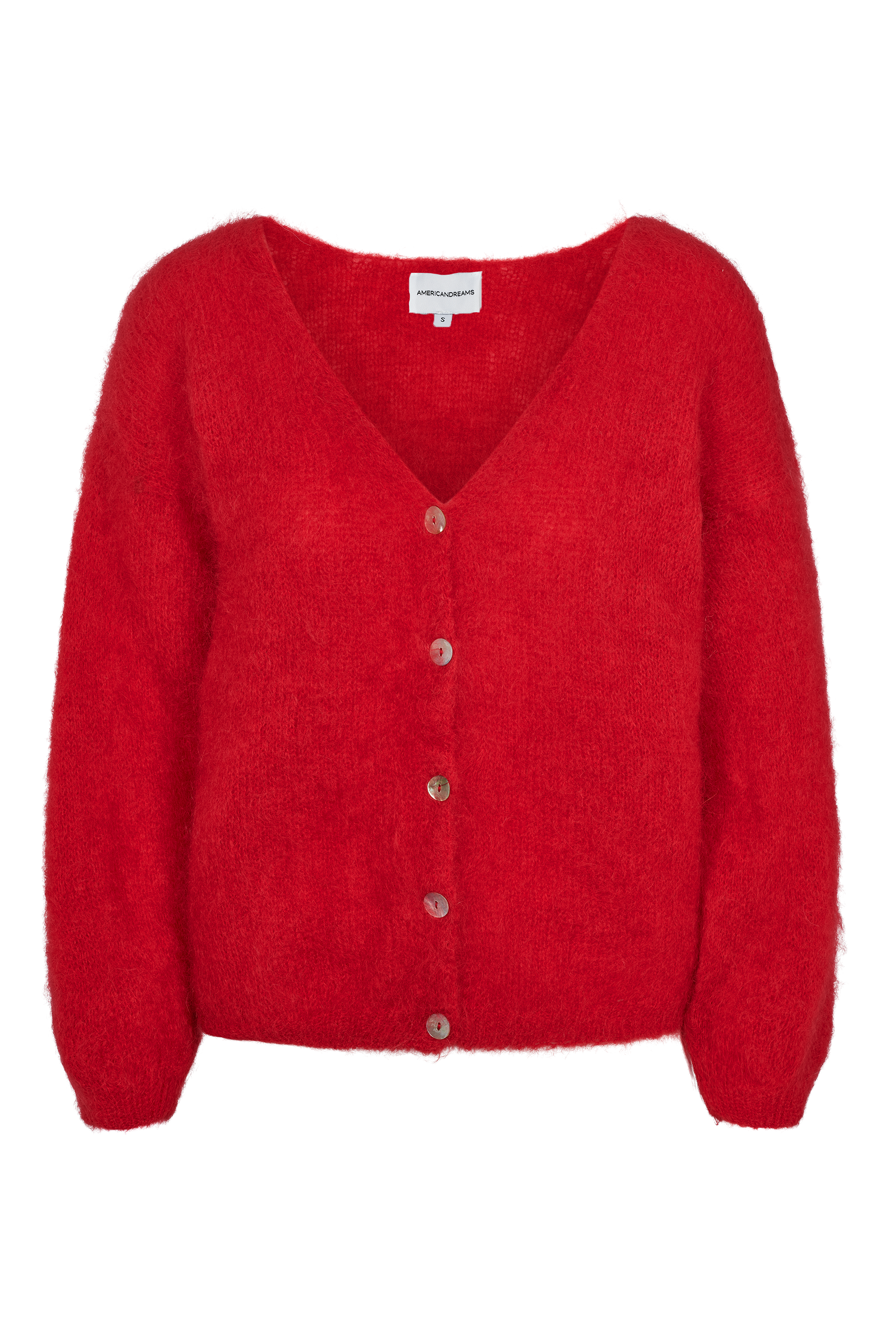 Americandreams Women's Cornelia Ls Cardigan Lipstick Red