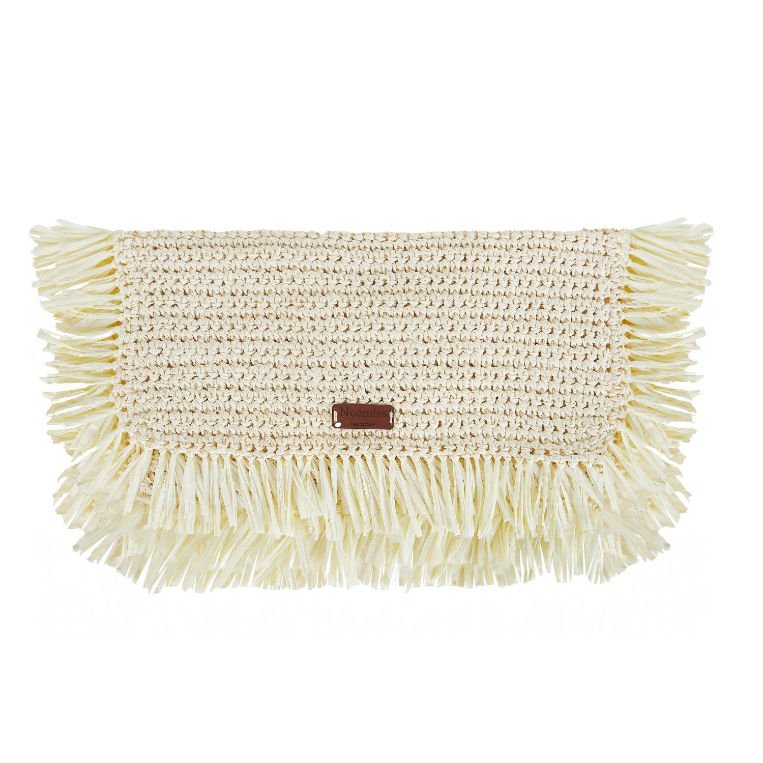 Women’s Neutrals Diana Raffia Beige Fringe Clutch Noémies