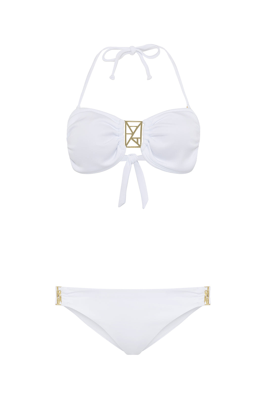 Leyla Maya Women's Kate Bandeau Bikini Set - White In White