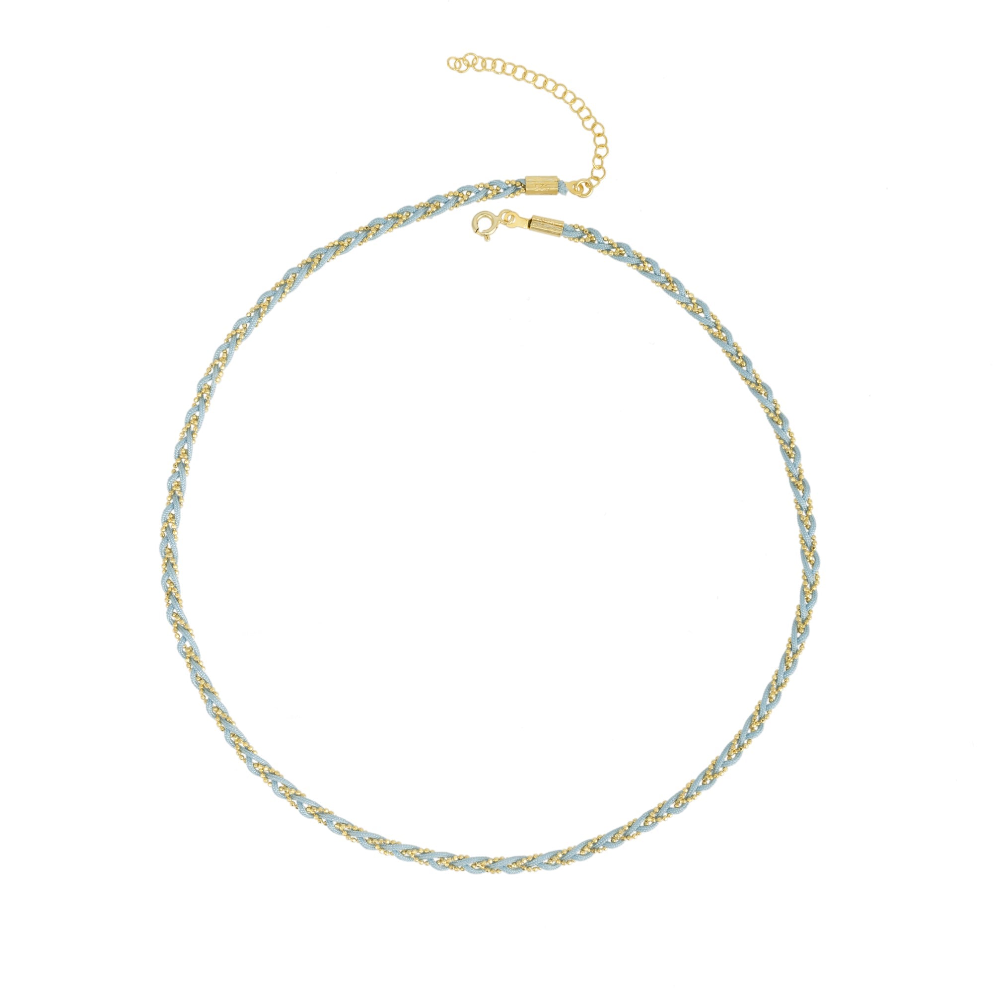 Spero London Women's Handmade Rope Braided Sterling Silver Beaded Chain Necklace - Neutrals In Gray