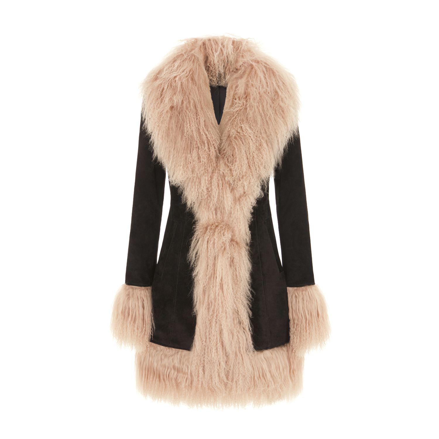 Hortons England Women's Brooklyn Suede Coat Black In Black
