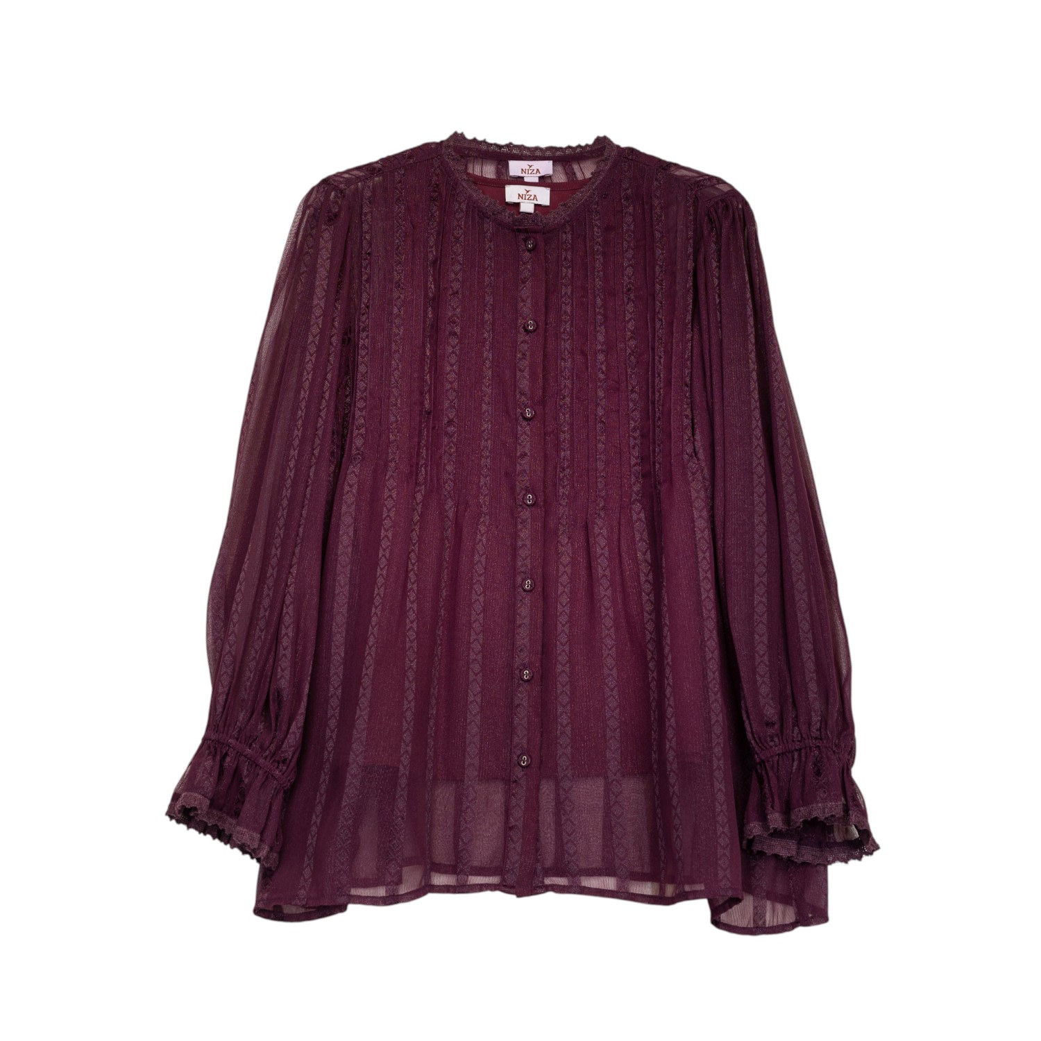 Niza Women's Purple Blouse With Buttons On The Front In Purple