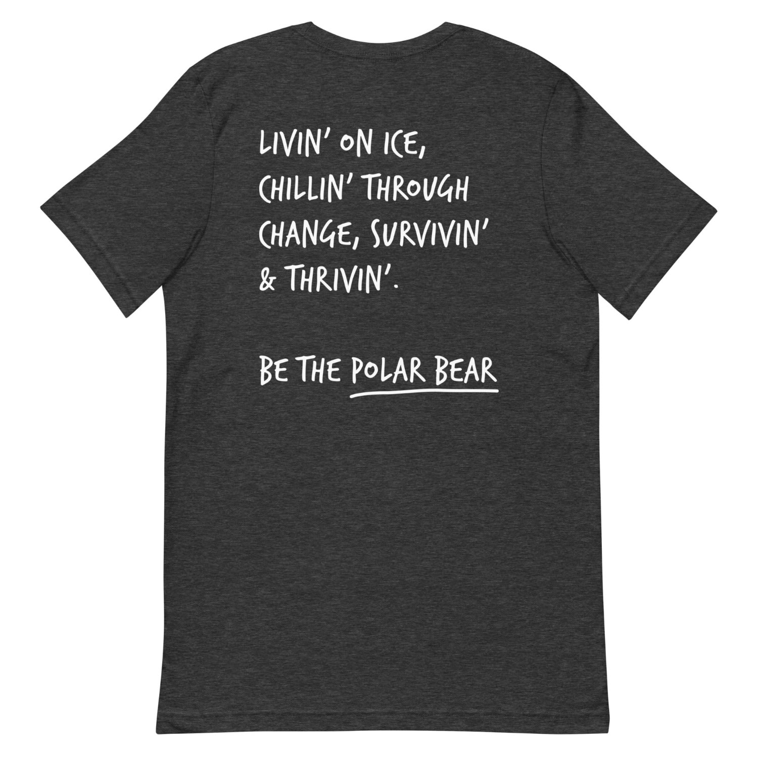 Anchor & Crew Heather Black Think Ocean Polar Bear Aspirations Cotton Embroidered T-shirt - Women In Black
