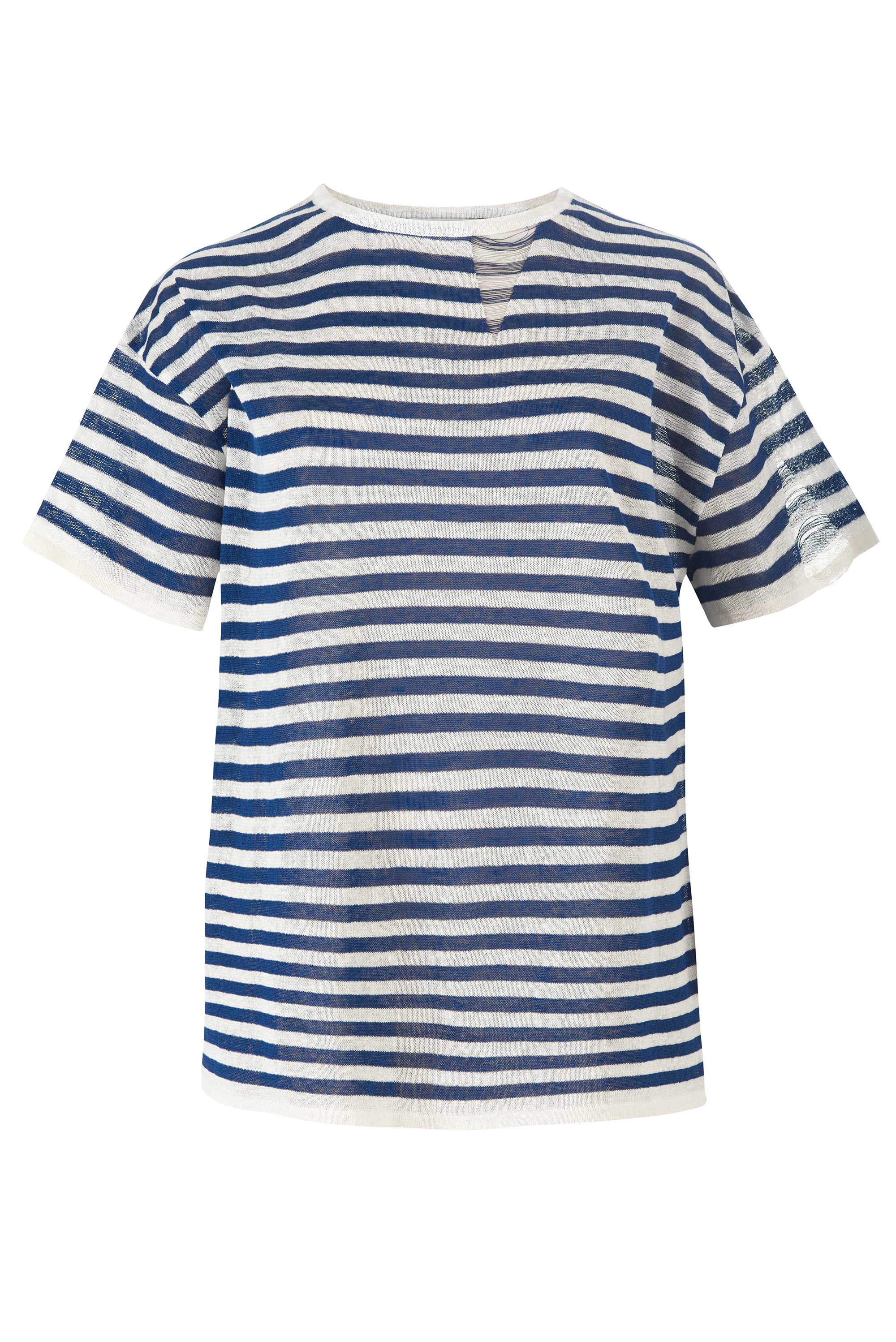 Salanida Women's Energia Ripped Linen T-shirt - Multicolour