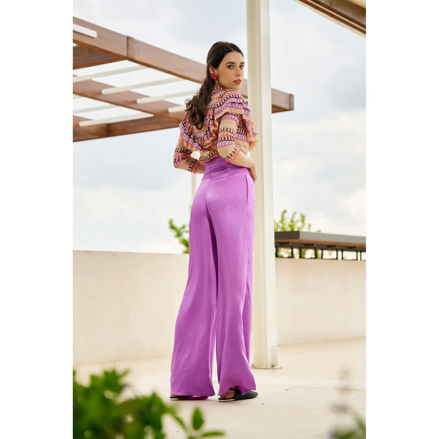 Satin High Rise Wide Leg Trousers - White, AVENUE No.29