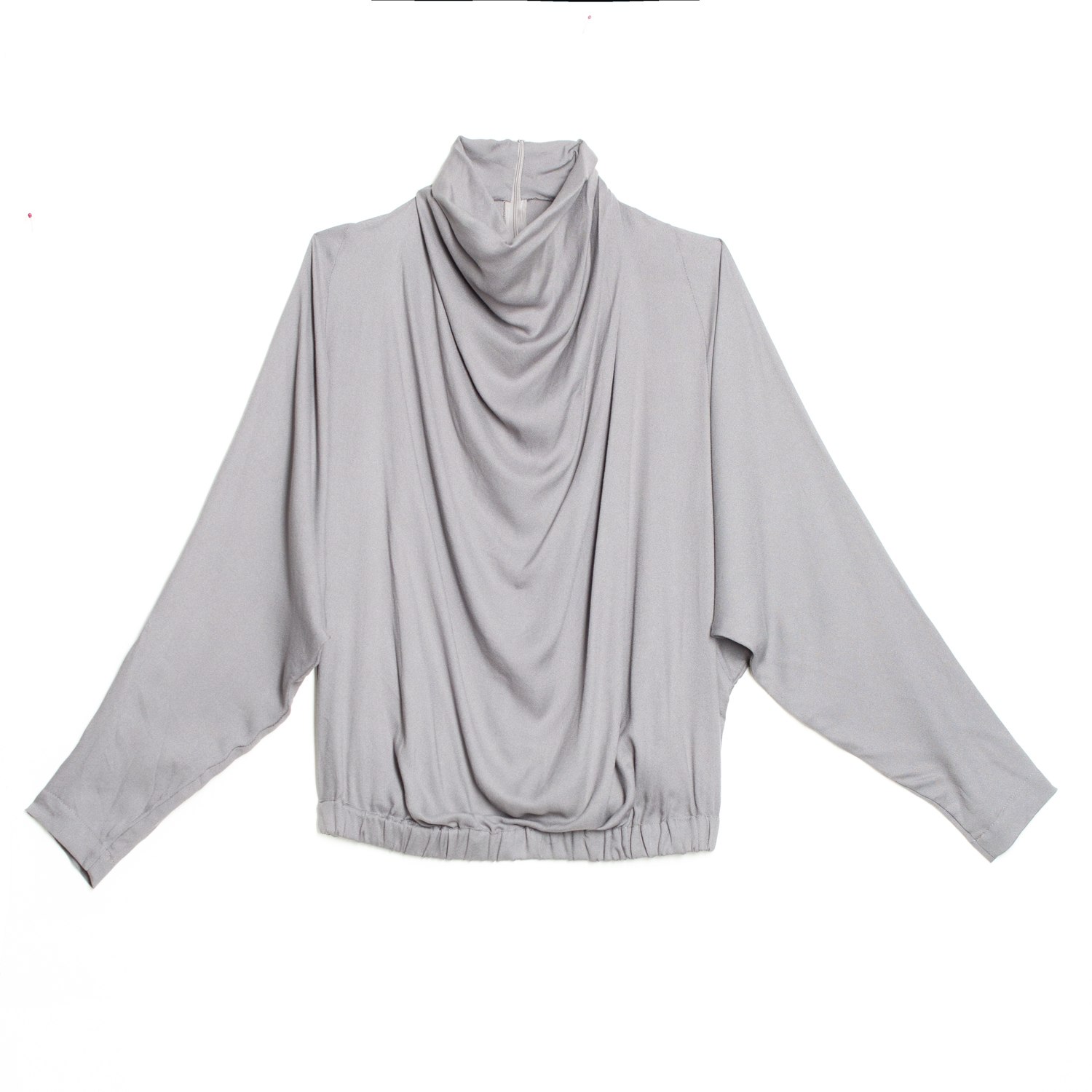 Gaffer&fluf Women's Grey Oblique Draped Turtleneck In Grey