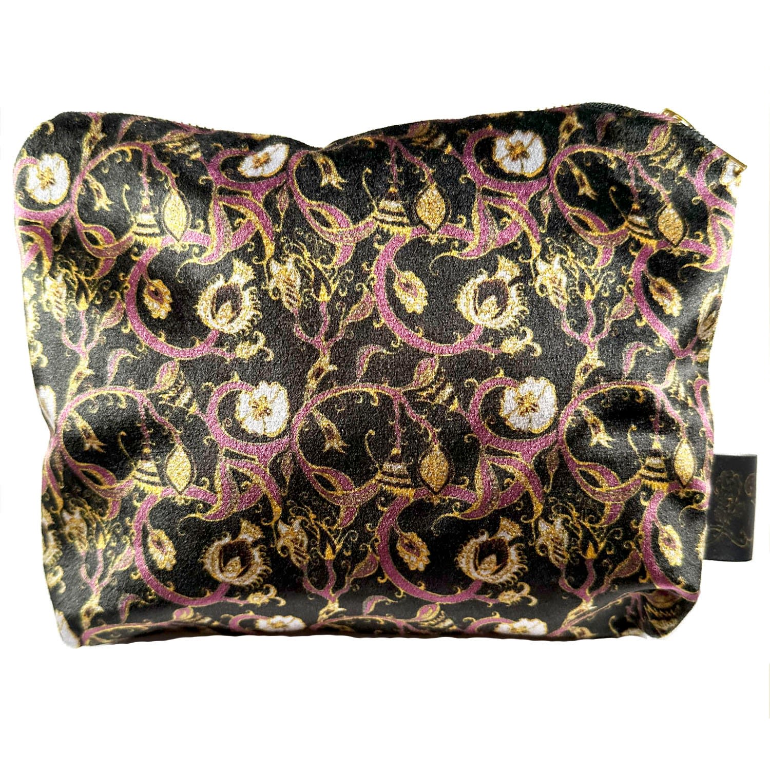 Laura B Interiors The Gold Decortive Thistle Makeup Bag In Gold