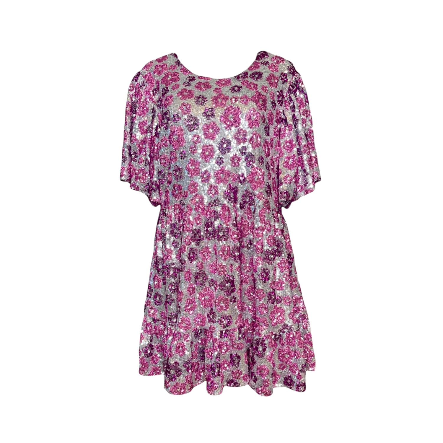 Laura Citron Women's Silver Glitter Garden Babydoll Dress In Silver