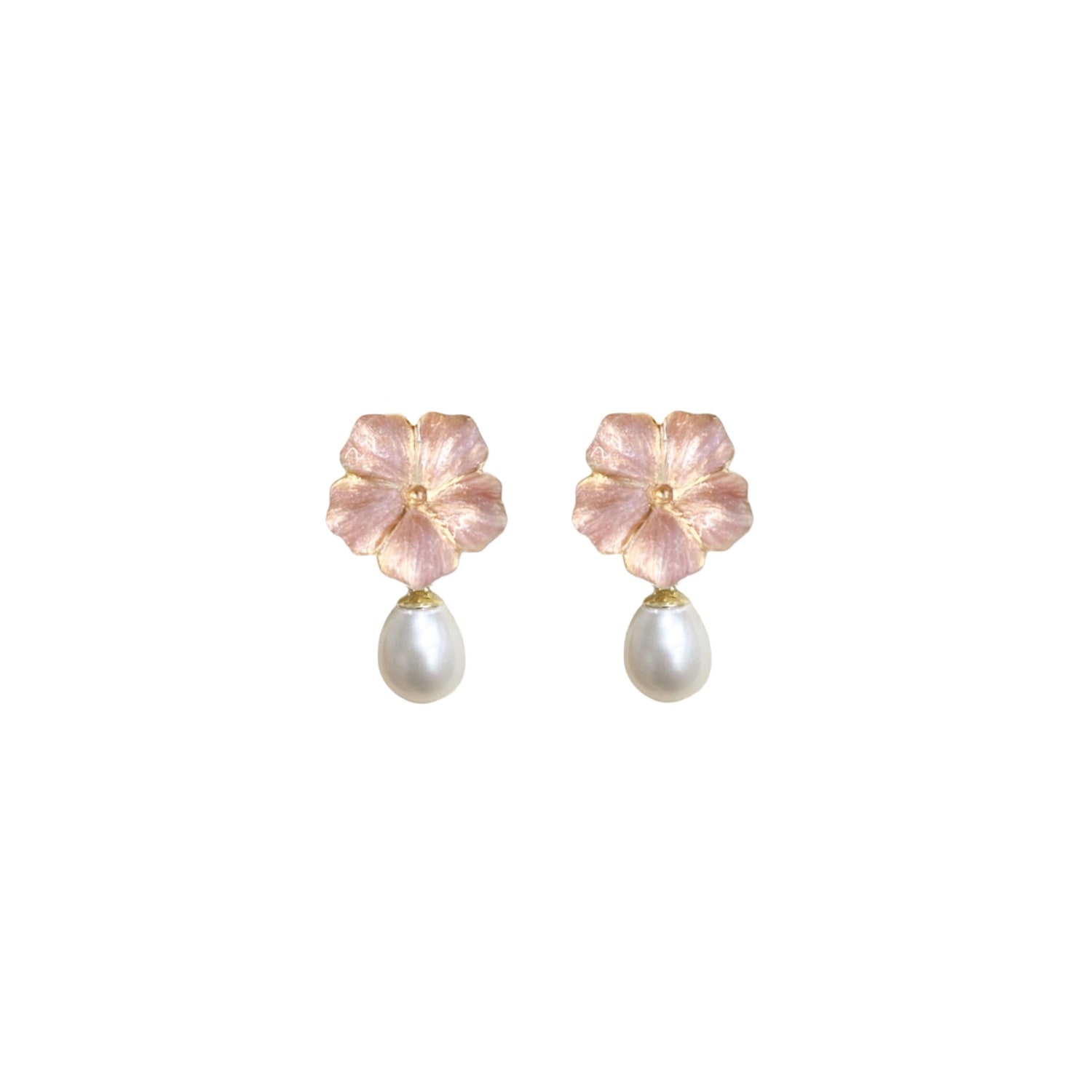 Alegoria Jewellery Women's Gold / Pink / White Bavella Mini Drop Pearl Earrings - Pink In Multi