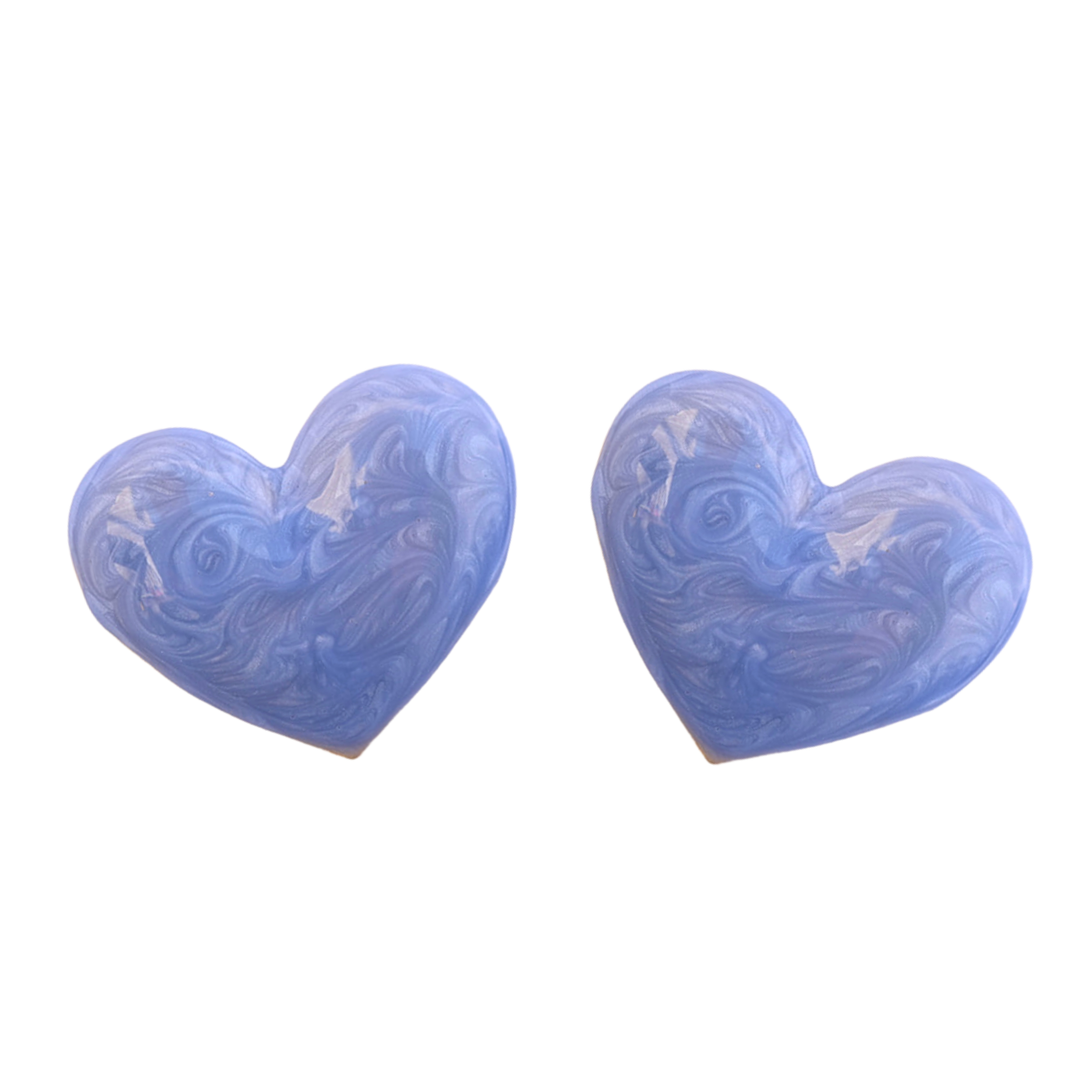 Women’s The Pink Reef Oversized Puff Heart Stud In Blue Pearl