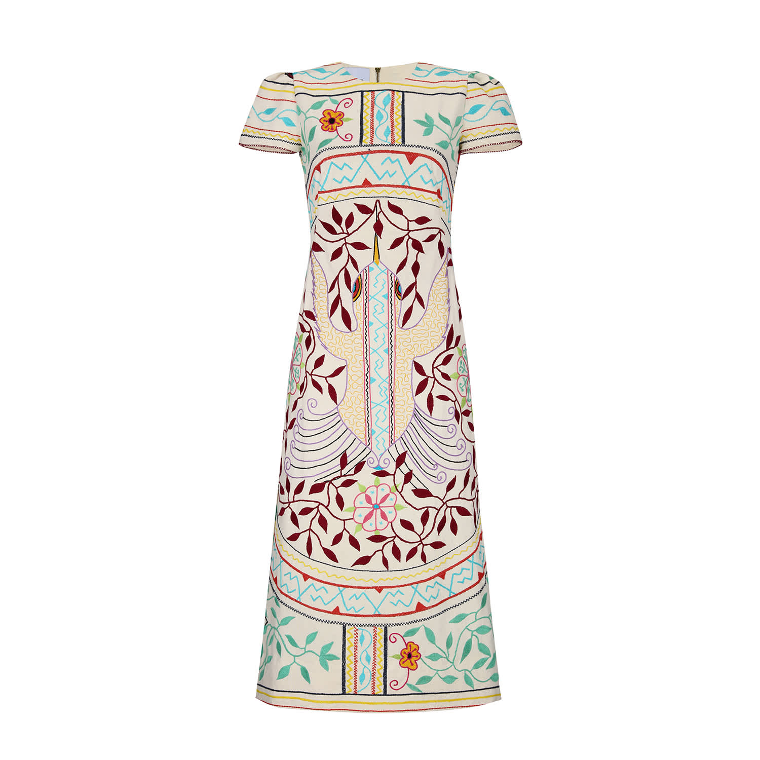 Ranzai Midi Dress In Loving Hummingbird Pring | Ani Alvarez Calderon | Wolf  & Badger