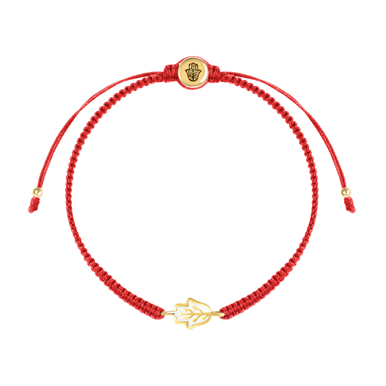 Karma And Luck Women's Red / White Grateful Soul - Red String Hamsa Charm Bracelet