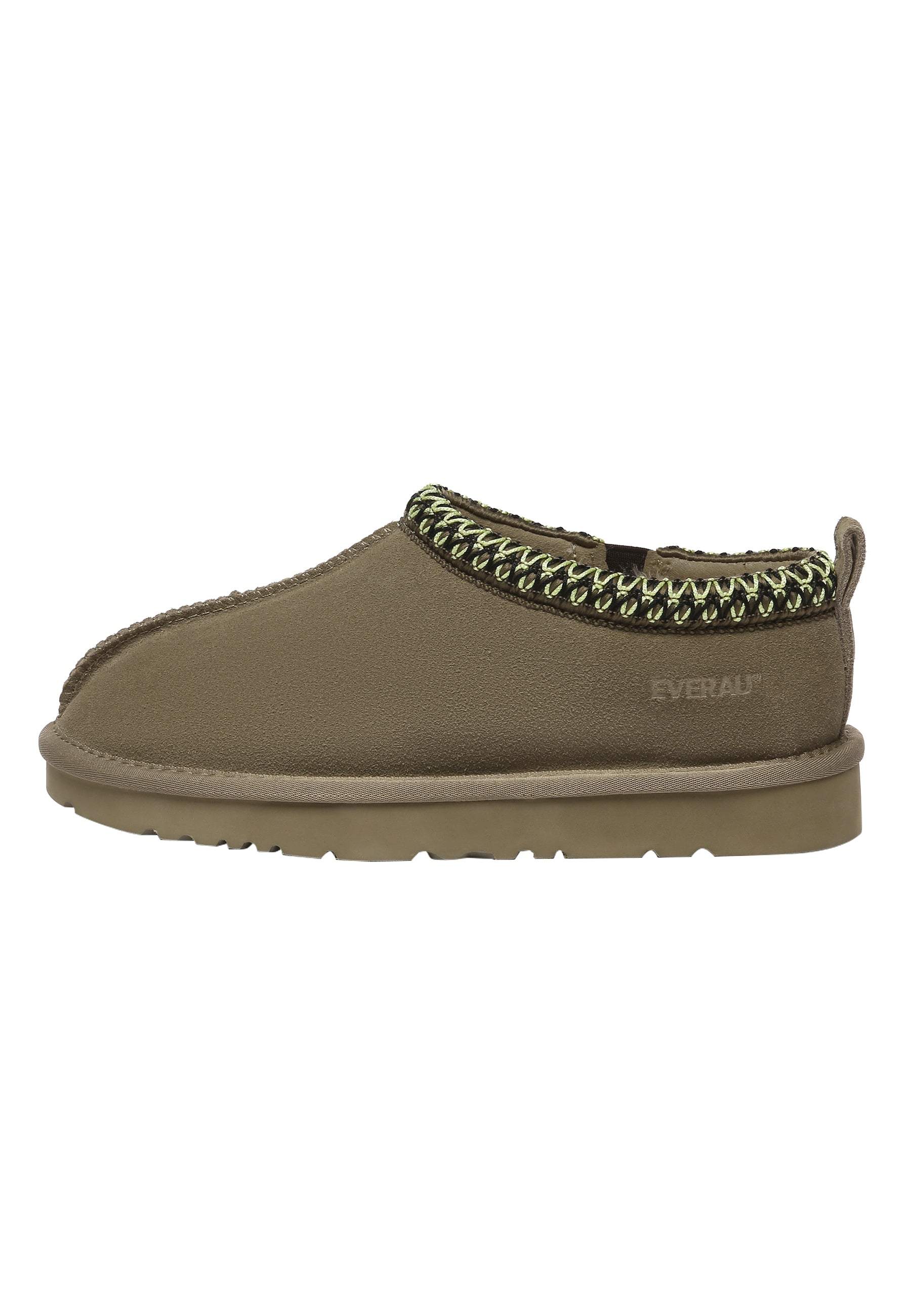 Everau Australia Women's Green Wigeon Leather Slippers In Olive
