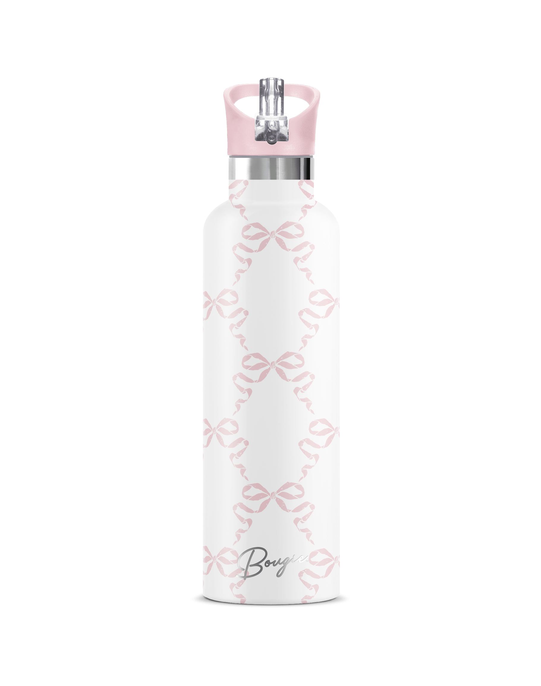 My Bougie Bottle Women's White Coquette Bow Insulated Water Bottle
