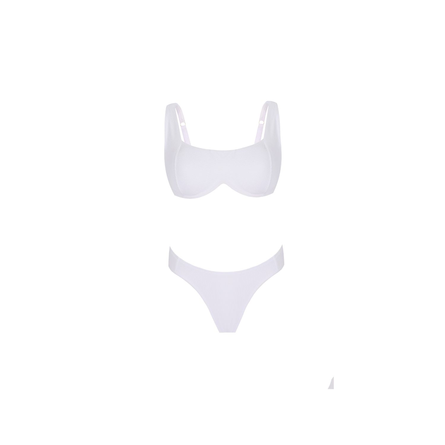 Yorstruly Women's Orly Bikini Bottom - Colour Optic White - Bikini Bottom With High Coverage & Ribbed Fabric In White