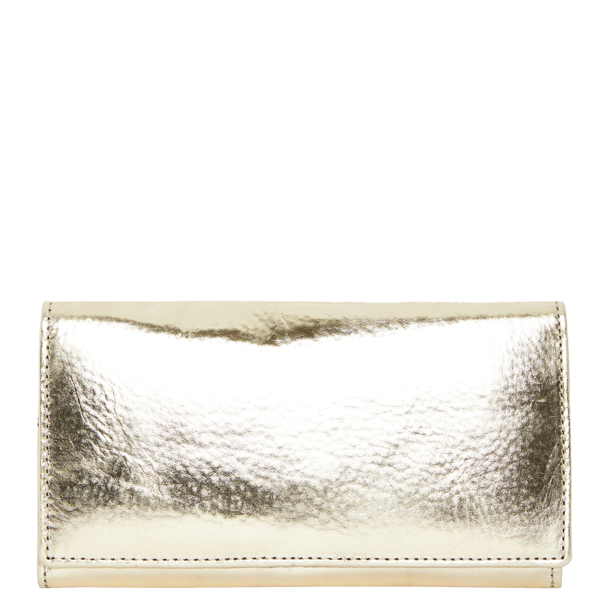 Brix + Bailey Women's Gold Leather Multi Section Purse