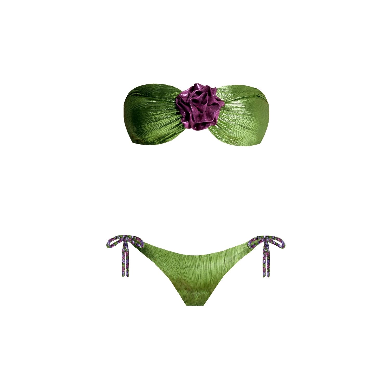 Nur Karaata Women's Lou Lou's Green Bikini Set In Green
