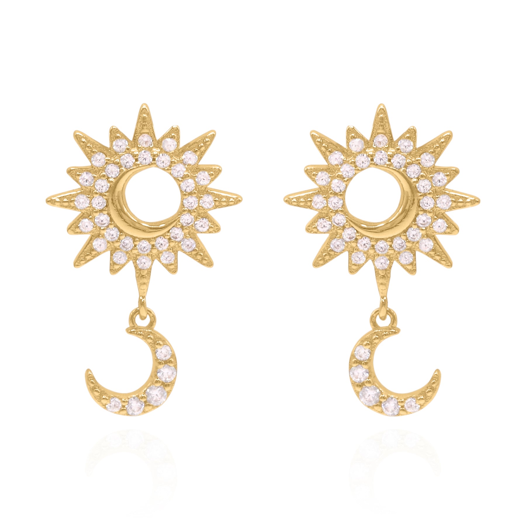 Luna Charles Women's Athena Sun & Moon Drop Earrings In Gold