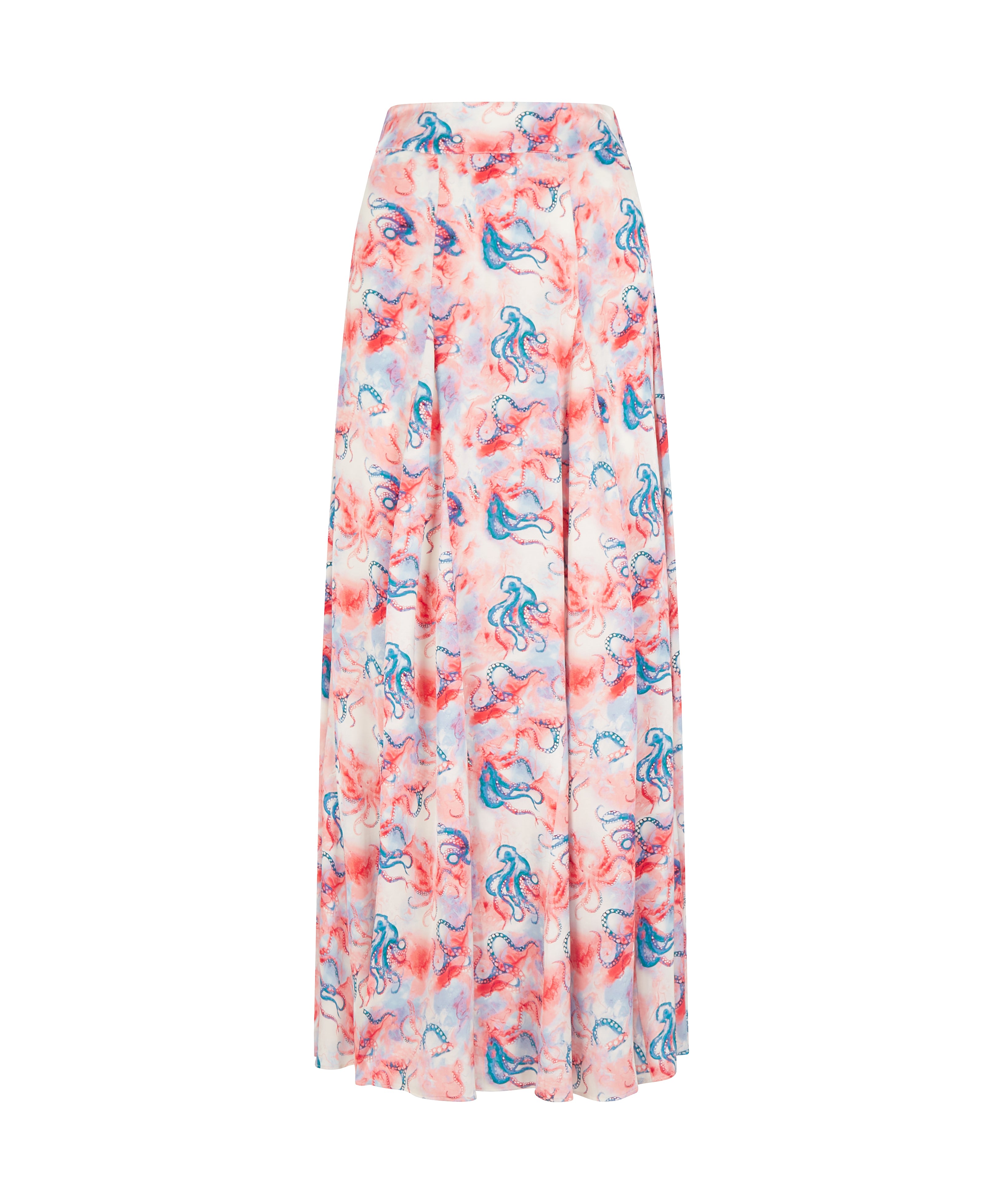 Sirens London Pink Octopus Print Franklin Maxi Skirt In Pink/purple