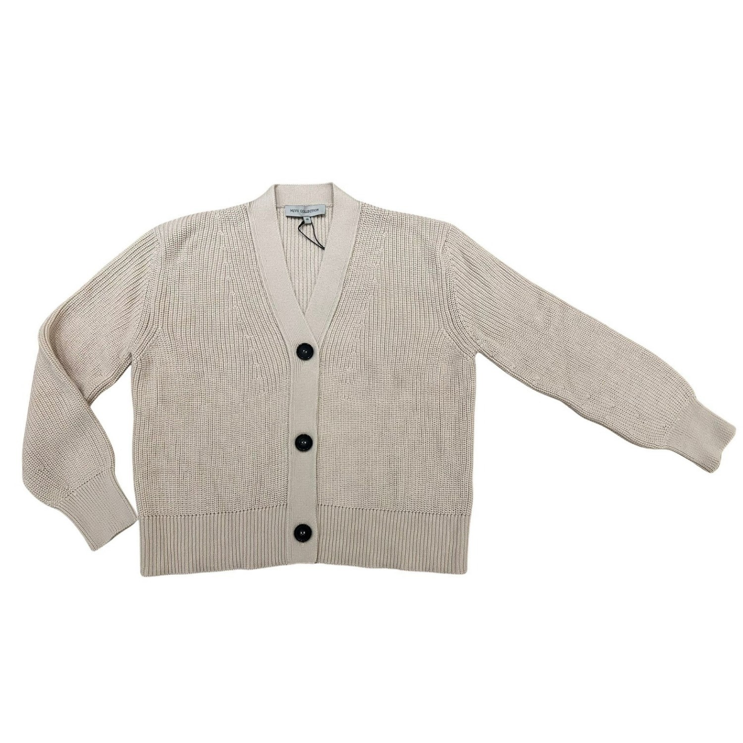 Nuvv Collection Women's White 100% Cotton Long-sleeve Button-front Cardigan – Lightweight Seasonal Layer In Brown