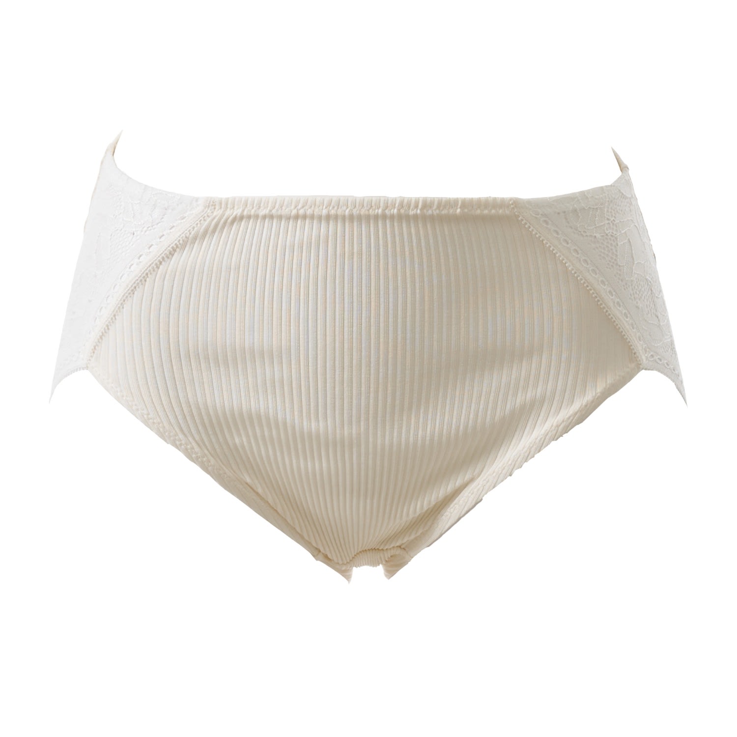 Aromatique Women's Silk Accordion Back Lace Brief - White In White