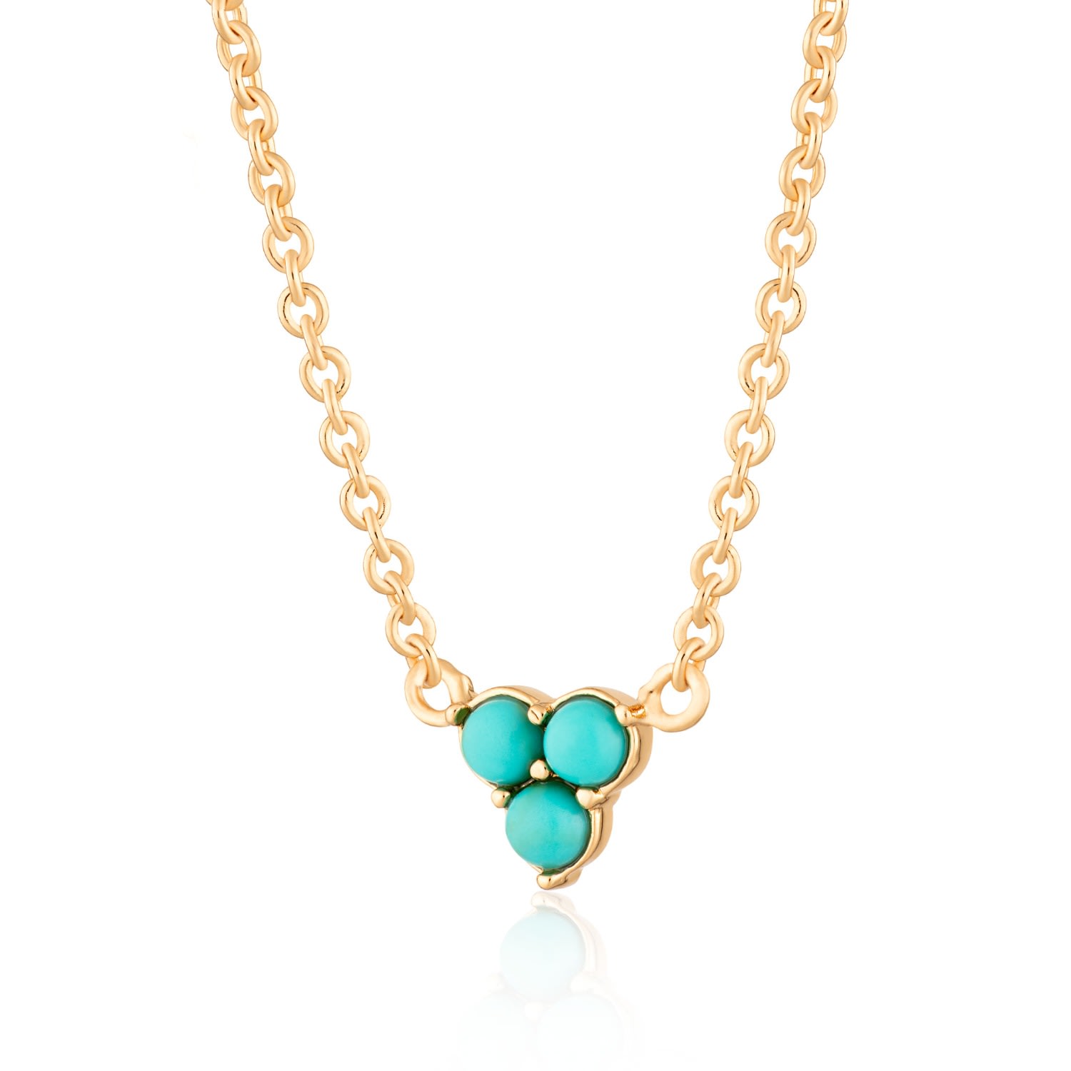 Scream Pretty Women's Gold Turquoise Trinity Necklace With Slider Clasp