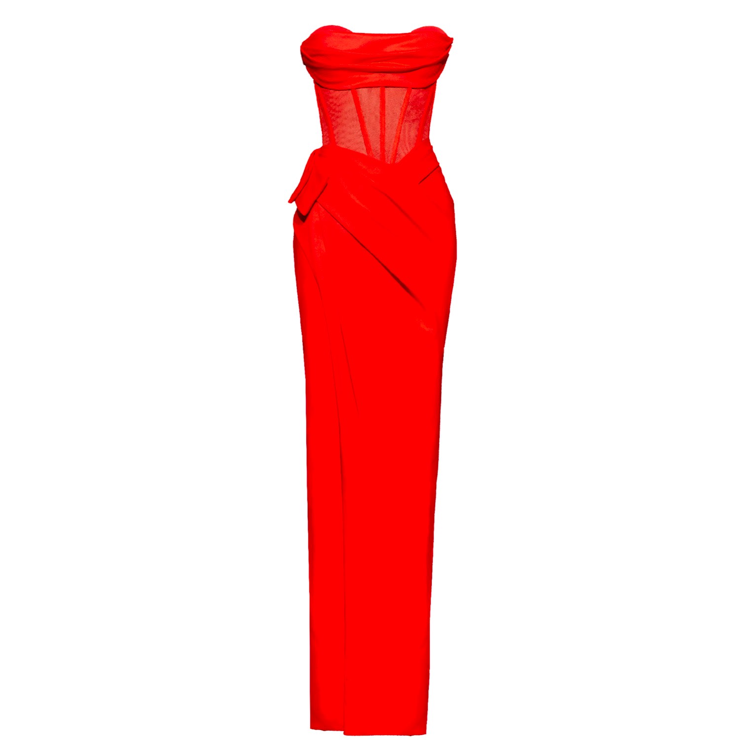 Angelika Jozefczyk Women's Palermo Corset High Slit Gown Red In Red