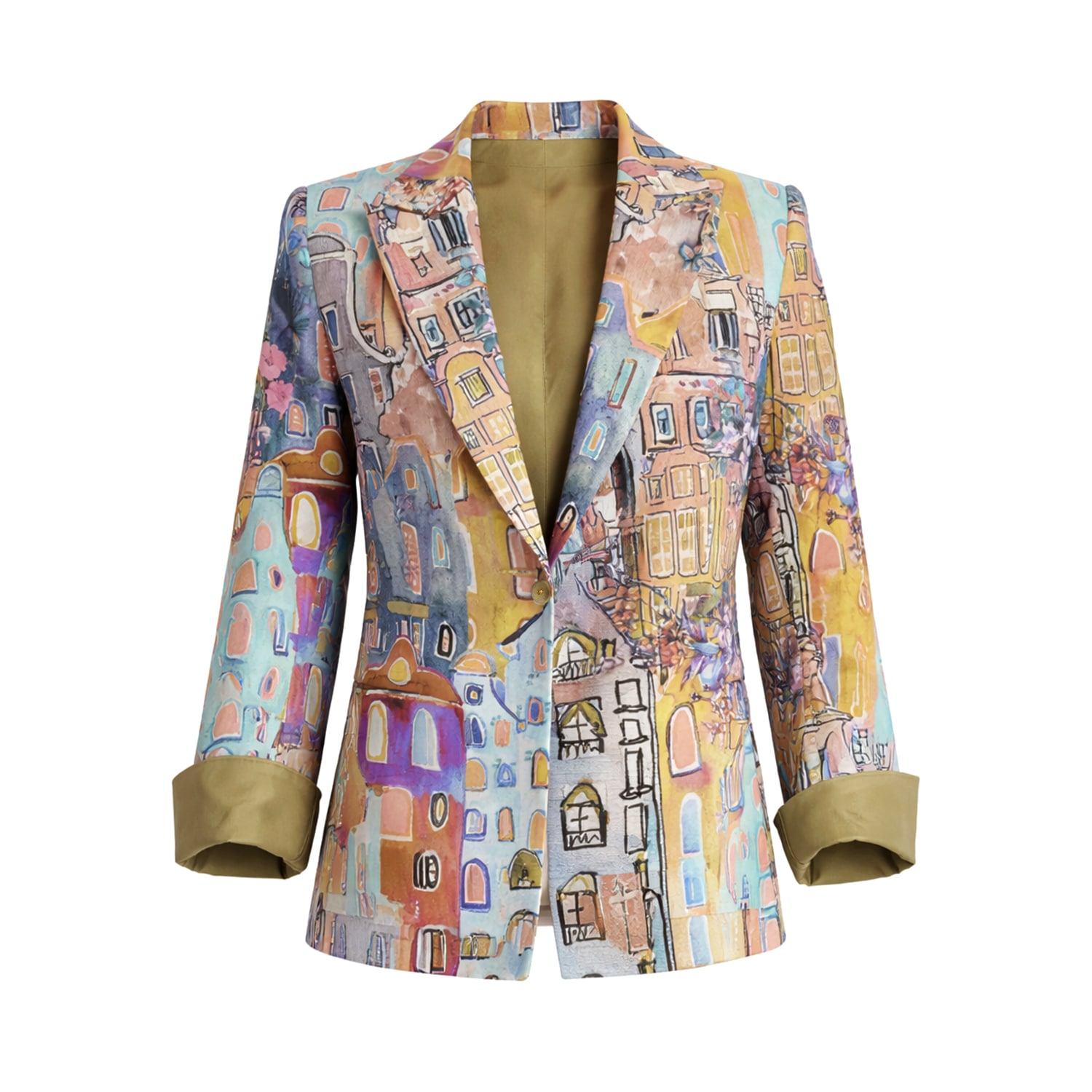 Women's Urban Sketch Print Jacket | Extra Large | Lalipop Design