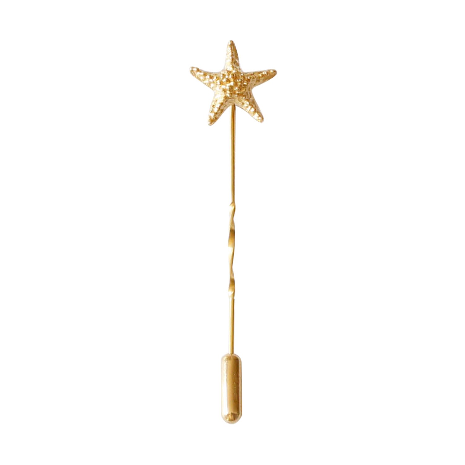 Men’s Starfish Tie Pin/Twist Tie Pin - Gold Lee Renee