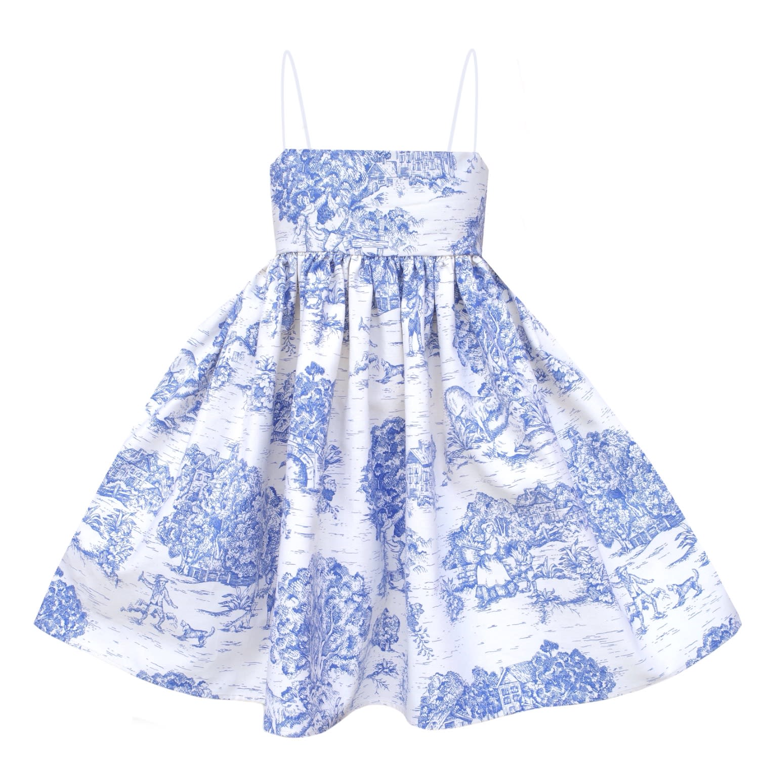 Tessa Fay Women's Blueberry Buckle Toile Puff Dress In Blue