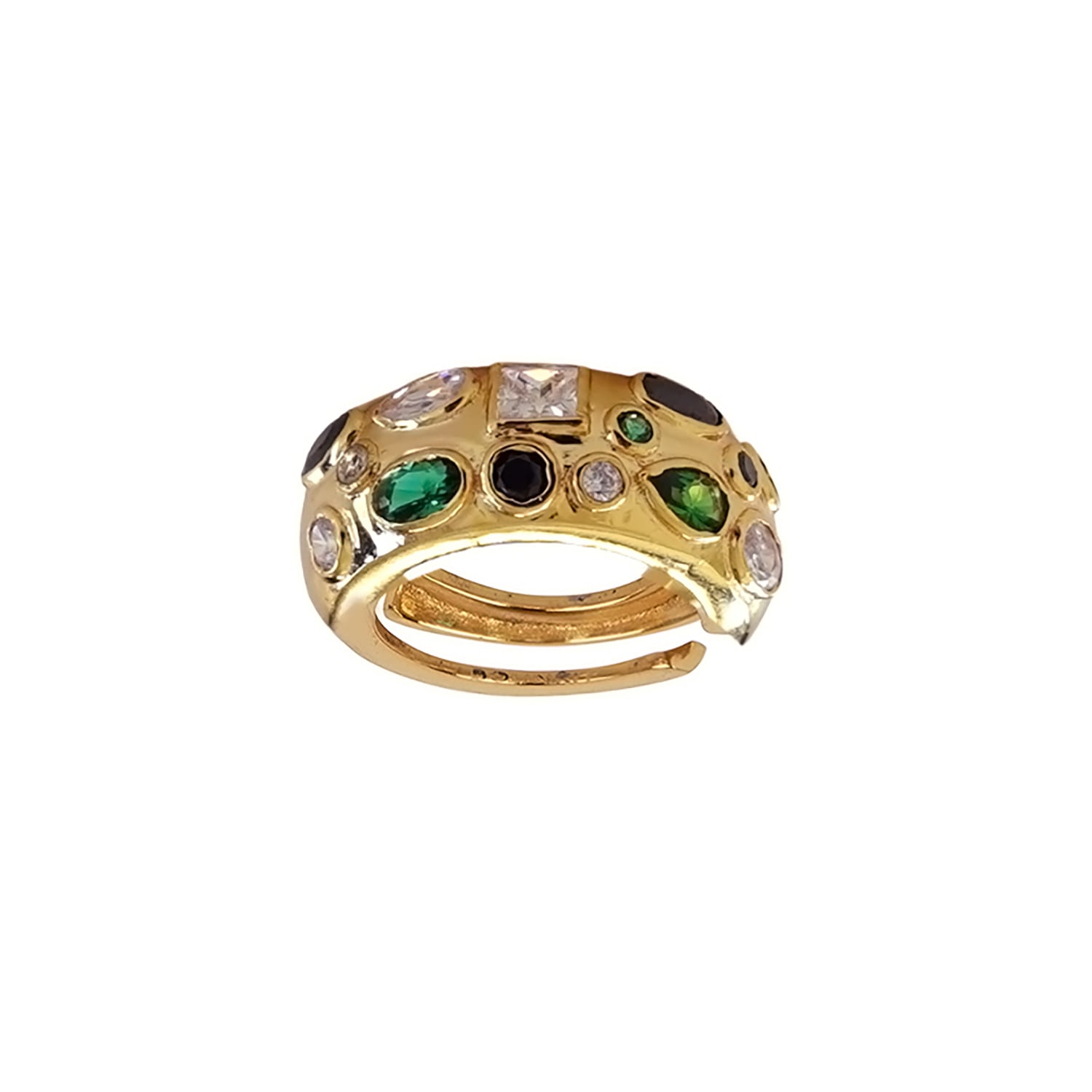 Bounkit Women's Black / Gold Fortuna Ring Black