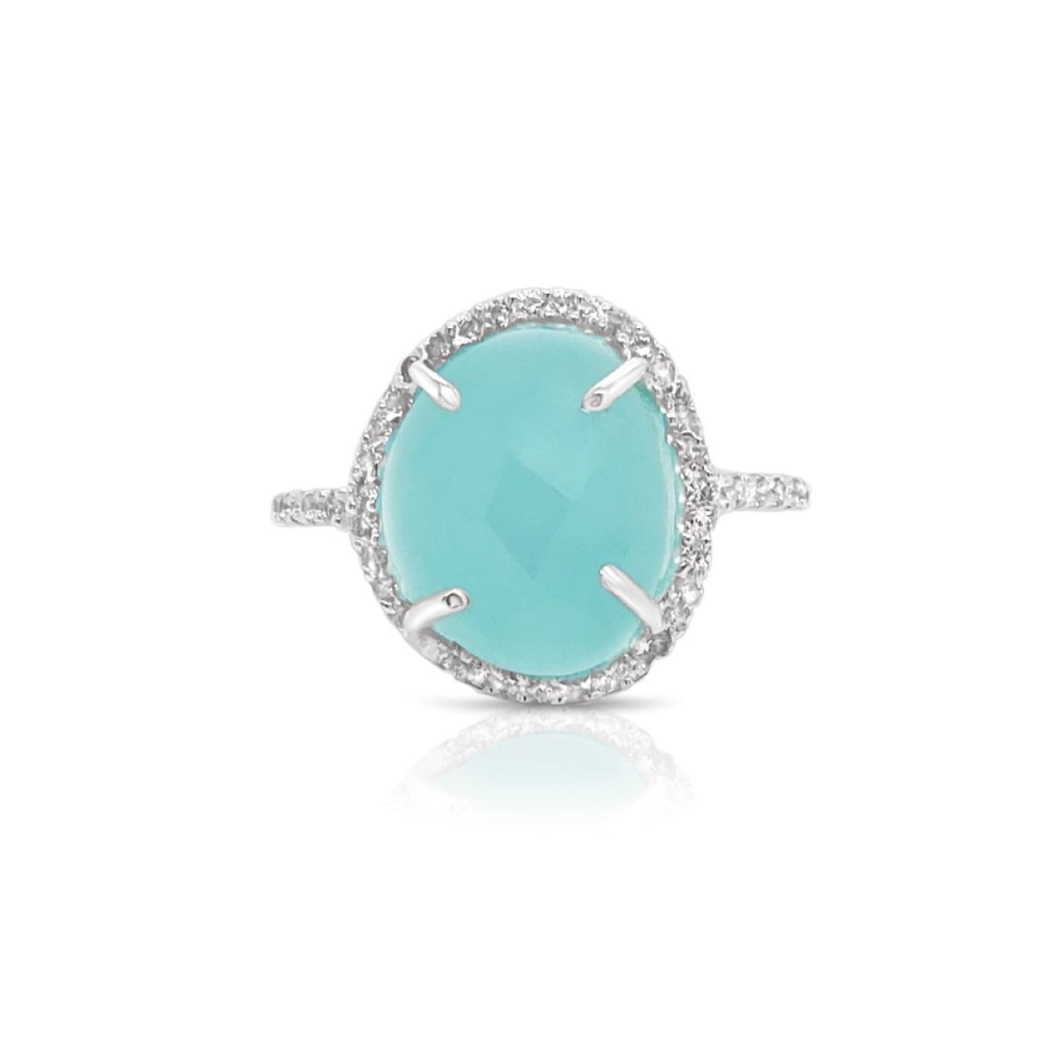 Gem Bazaar Jewellery Women's Blue Aqua Shimmer Ring In Blue