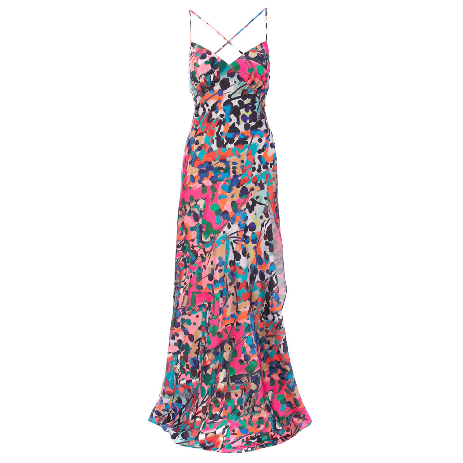 Roserry Women's Seville Satin Maxi Dress In Barcelona Print In Multi